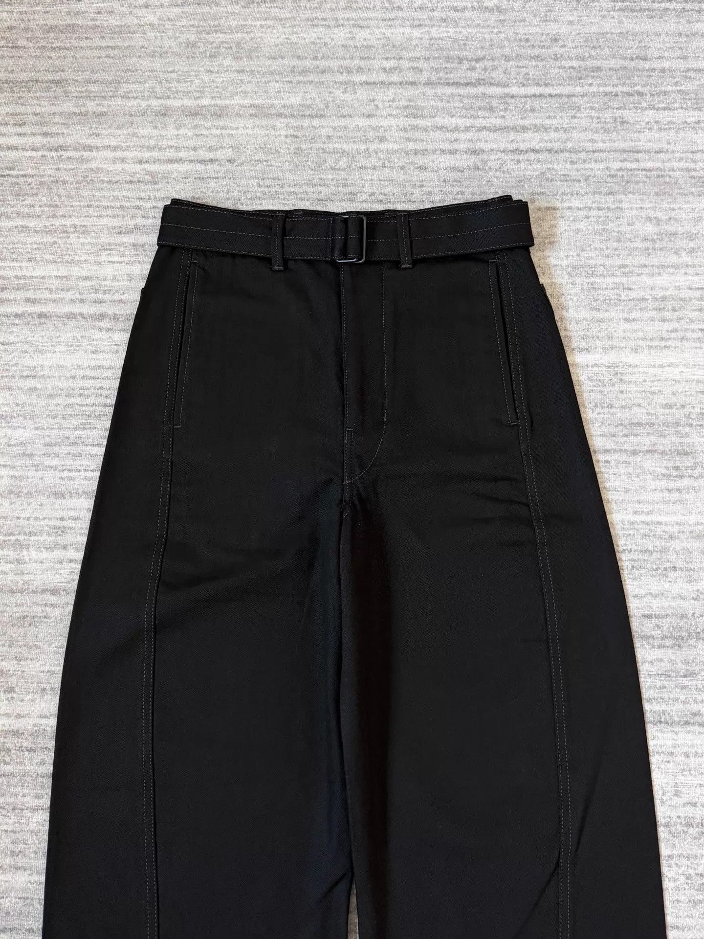Lemaire Lemaire Twisted Belted Black Wide-Leg Trousers XS Size 25" / US 0 / IT 36 - 2 Thumbnail