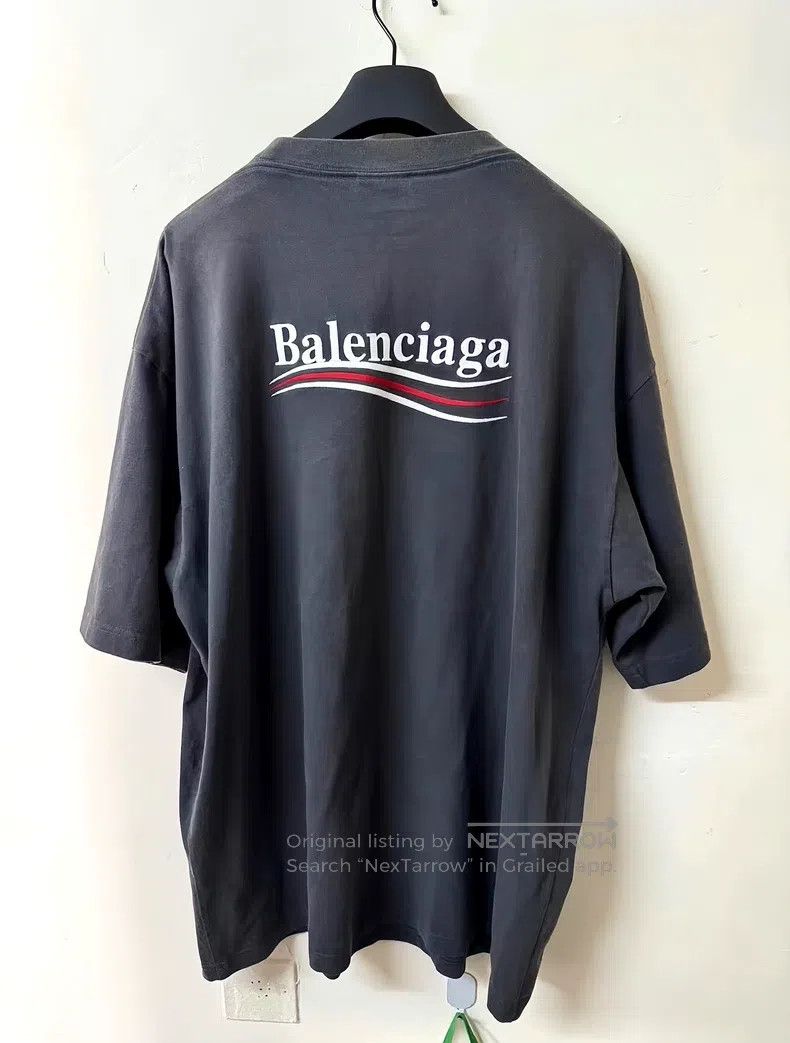 Balenciaga Balenciaga Smoke Grey Coke Embroidered Short Sleeve Size US S / EU 44-46 / 1 - 1 Thumbnail