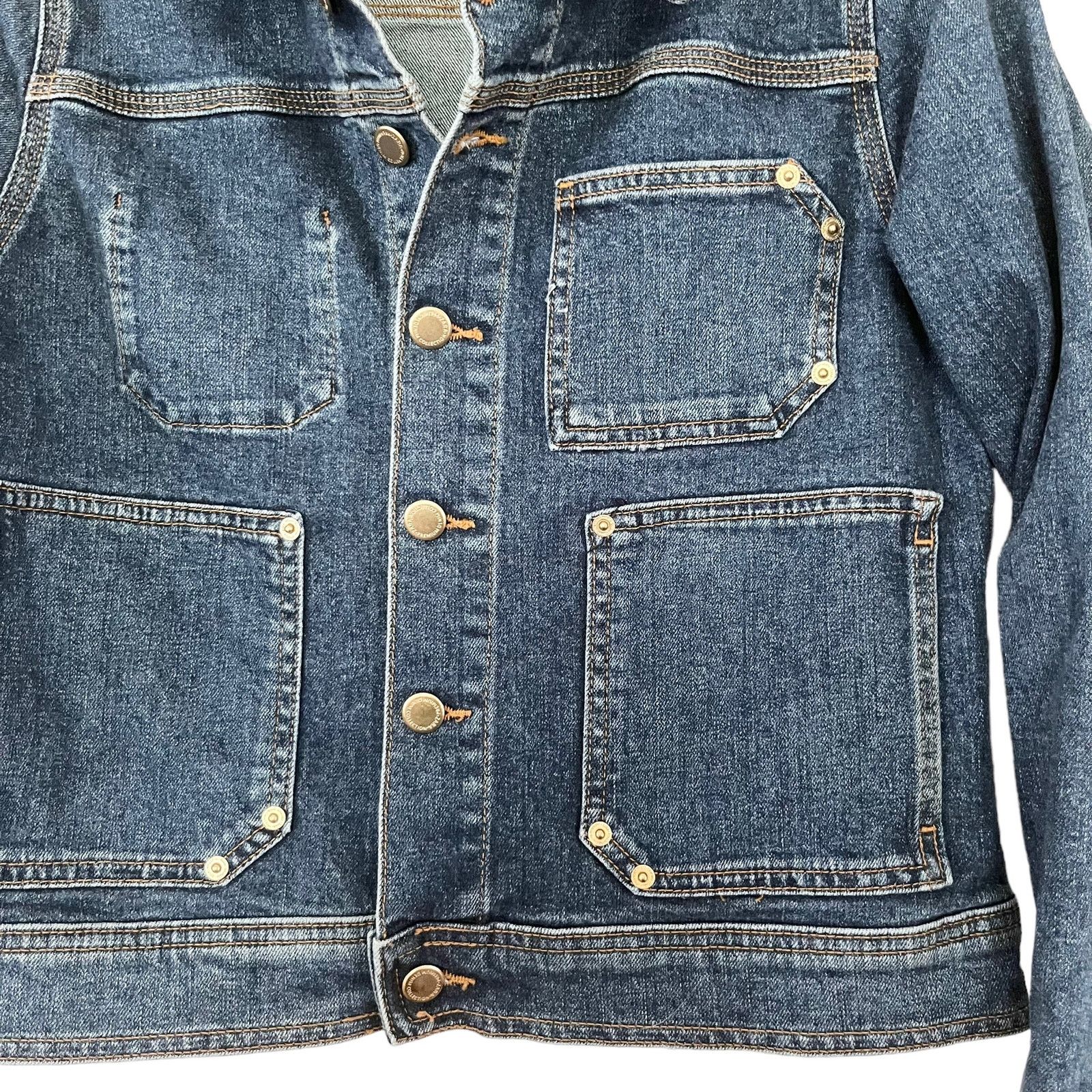 Zara Zara womens 70's Work Wear Capsule blue denim jean jacket Size M / US 6-8 / IT 42-44 - 3 Thumbnail