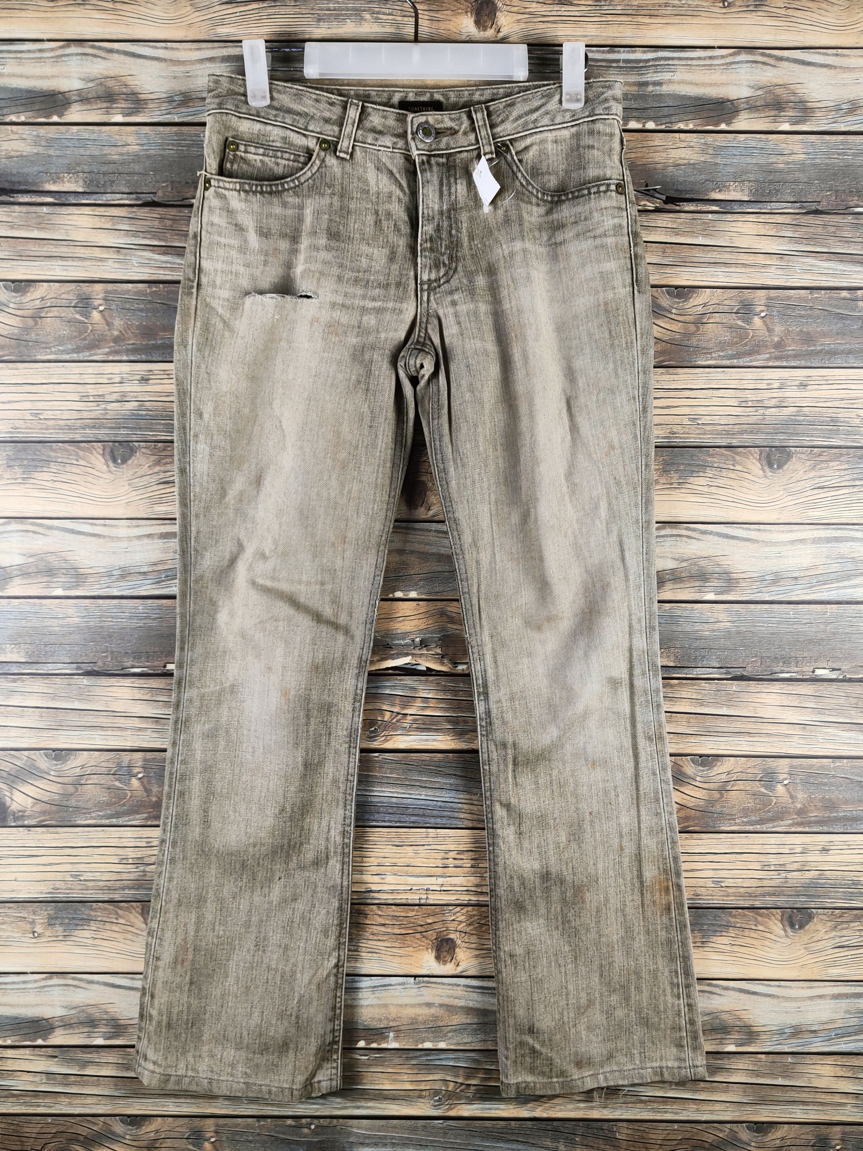 Edwin DL Edwin Dark Gray Distressed Ripped Jeans #46-629 Size 29" - 1 Thumbnail