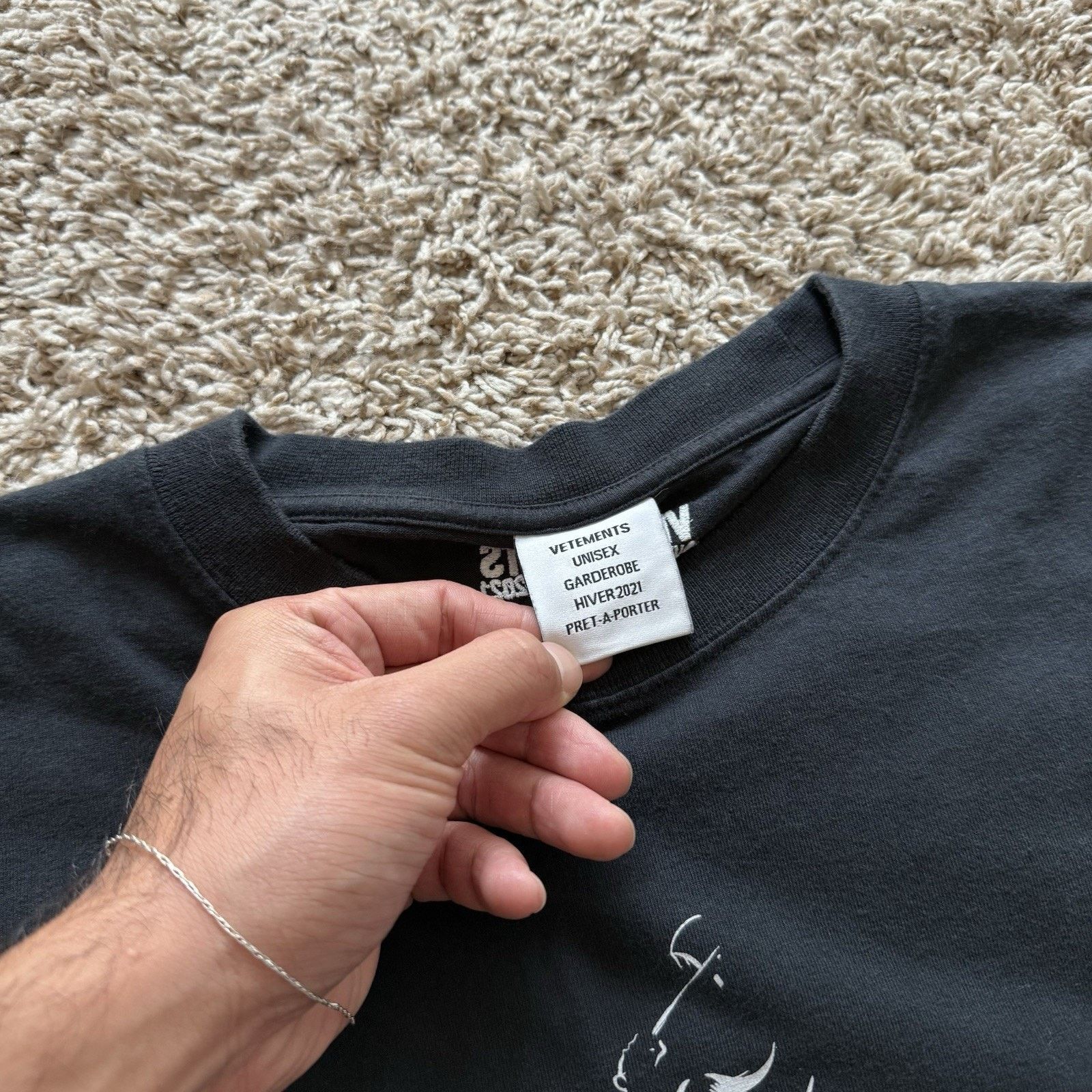 Vetements World Tour 2021 Tee Washed Black SS T-Shirt Size L