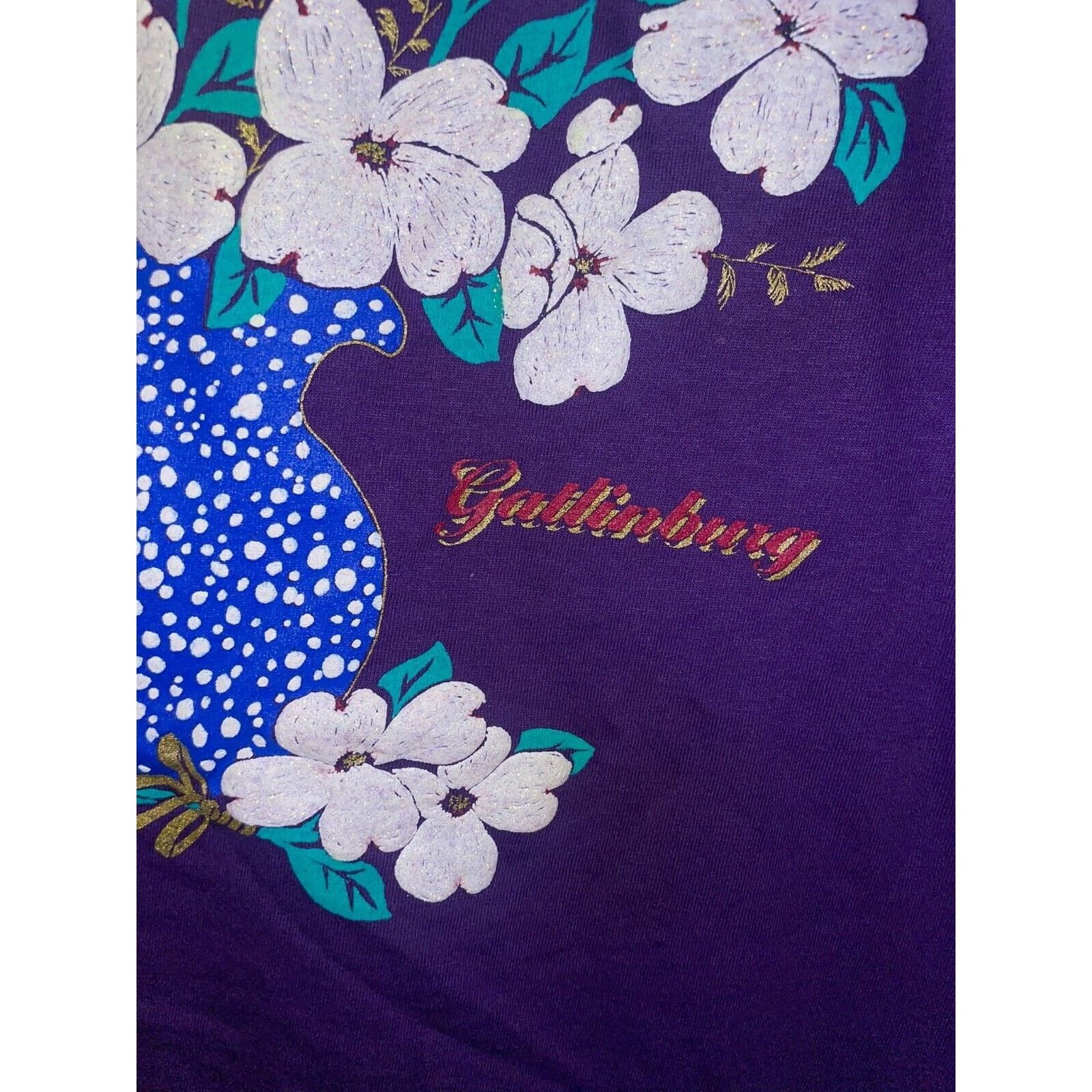 Jerzees Vintage Gatlinburg Shirt Tee TN Flower Purple Vase VTG 90s L Size US L / EU 52-54 / 3 - 7 Thumbnail
