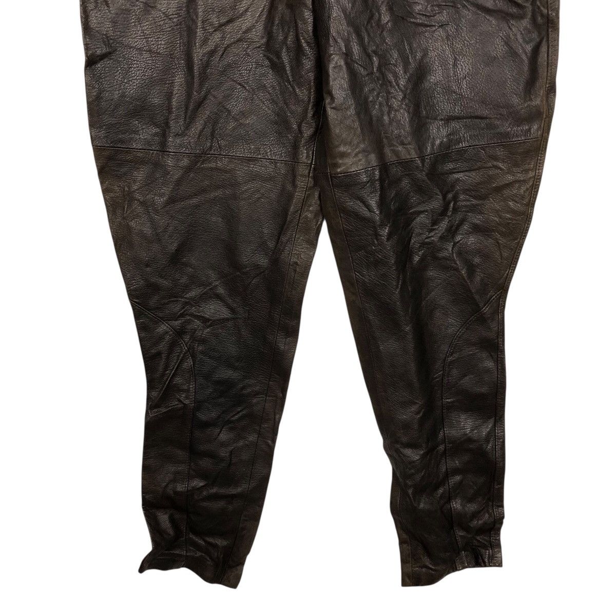 Japanese Brand 📌Vintage Biker Leather Pants Racing Maxima Issey Miyake Size US 26 / EU 42 - 5 Thumbnail