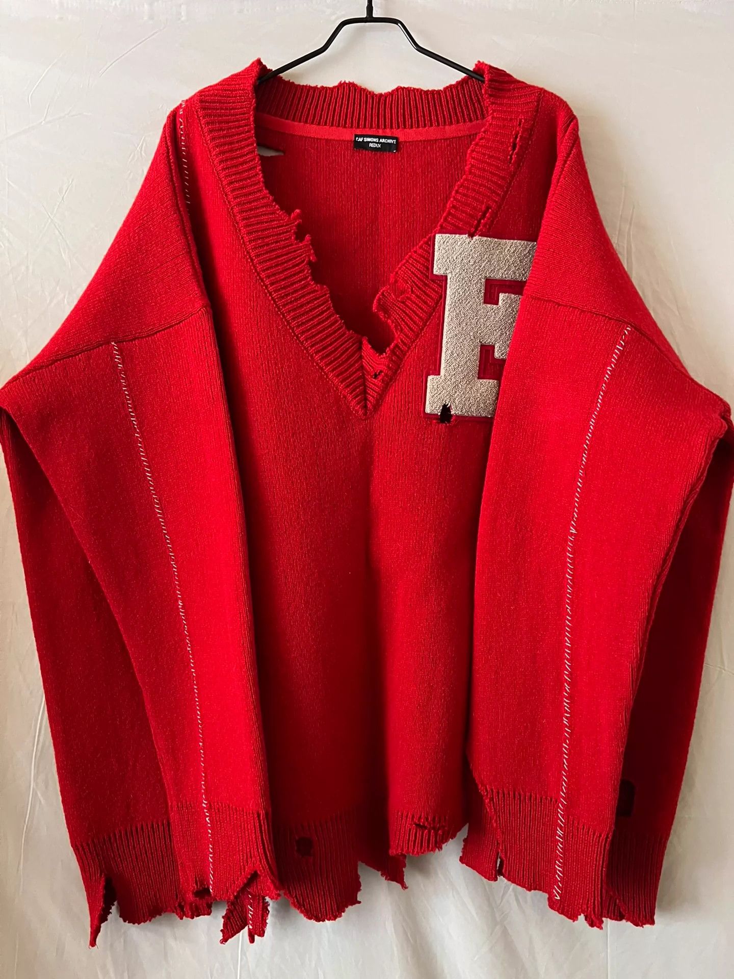 Raf Simons red silhouette sweater -DMC