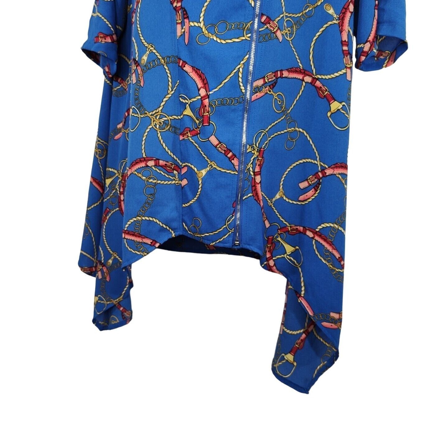 Other Feratelli Blue Equestrian Zip Tunic Top High Neck Size L Size L / US 10 / IT 46 - 3 Thumbnail