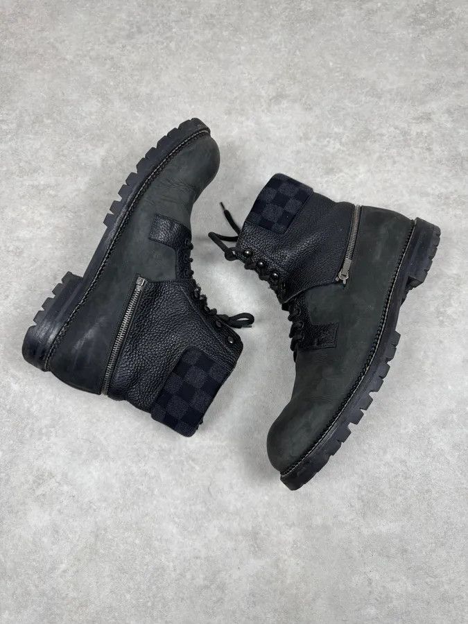Louis Vuitton Louis Vuitton Monogrammed Detachable High Black Leather Combat Boots Size US 11.5 / EU 44-45 - 2 Thumbnail