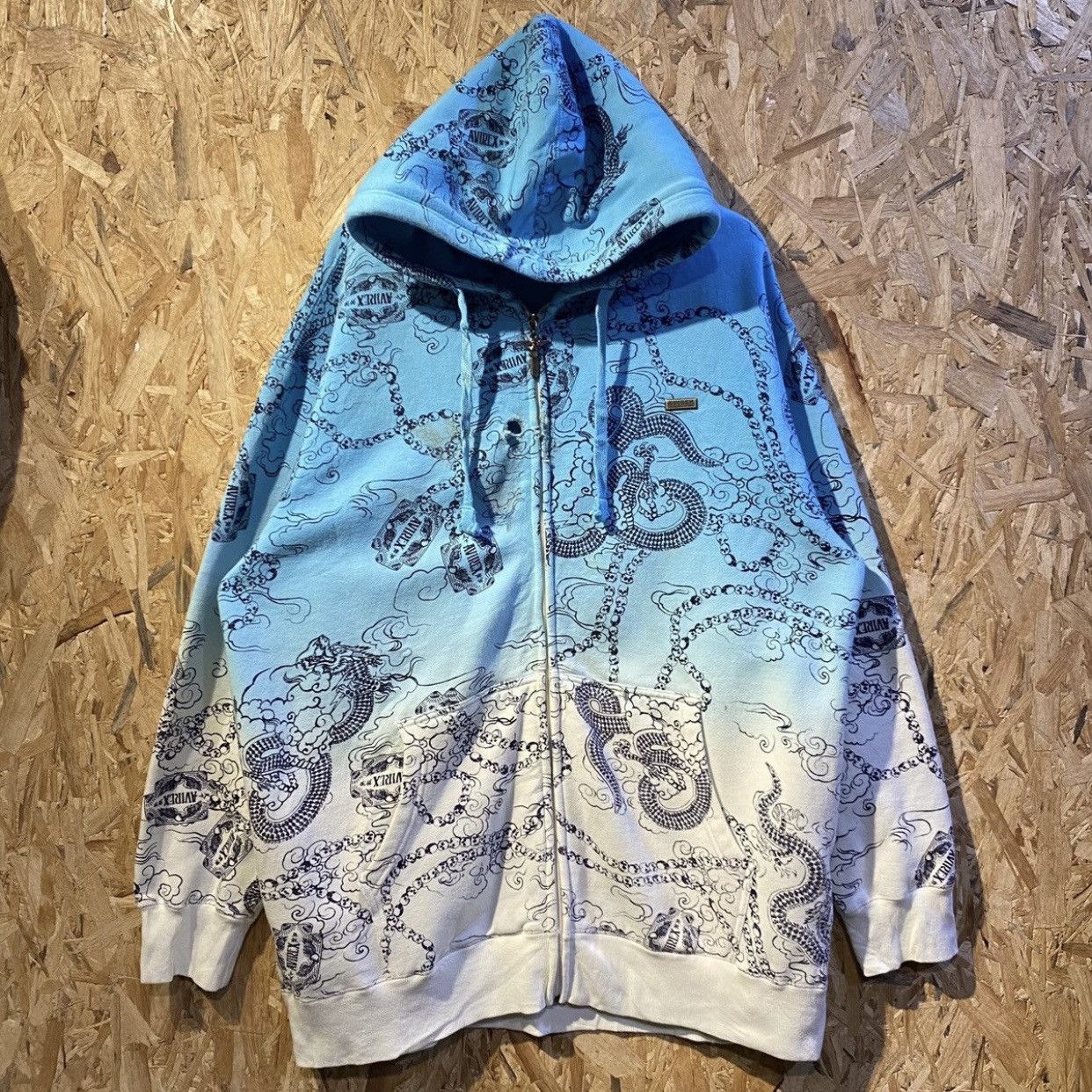 Affliction × Avirex × Tapout Avirex Full Print Dragon Tattoo Designe Zip Up Hoodies Size US XXL / EU 58 / 5 - 1 Thumbnail