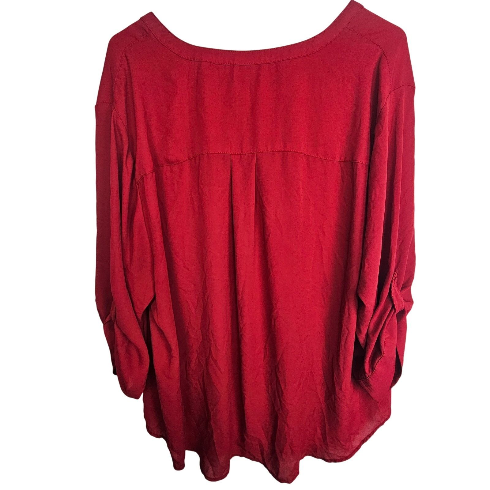 Corridor Torrid Harper Blouse Size 3X Red Holiday Christmas Xmas Size 3XL / US 20-22 - 9 Thumbnail