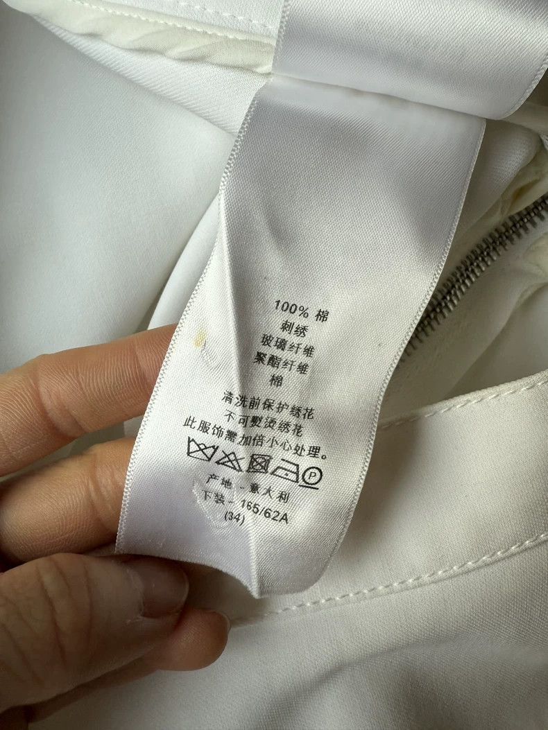 Dior Dior White Embroidered A-2505 Size 32" / US 10 / IT 46 - 6 Thumbnail