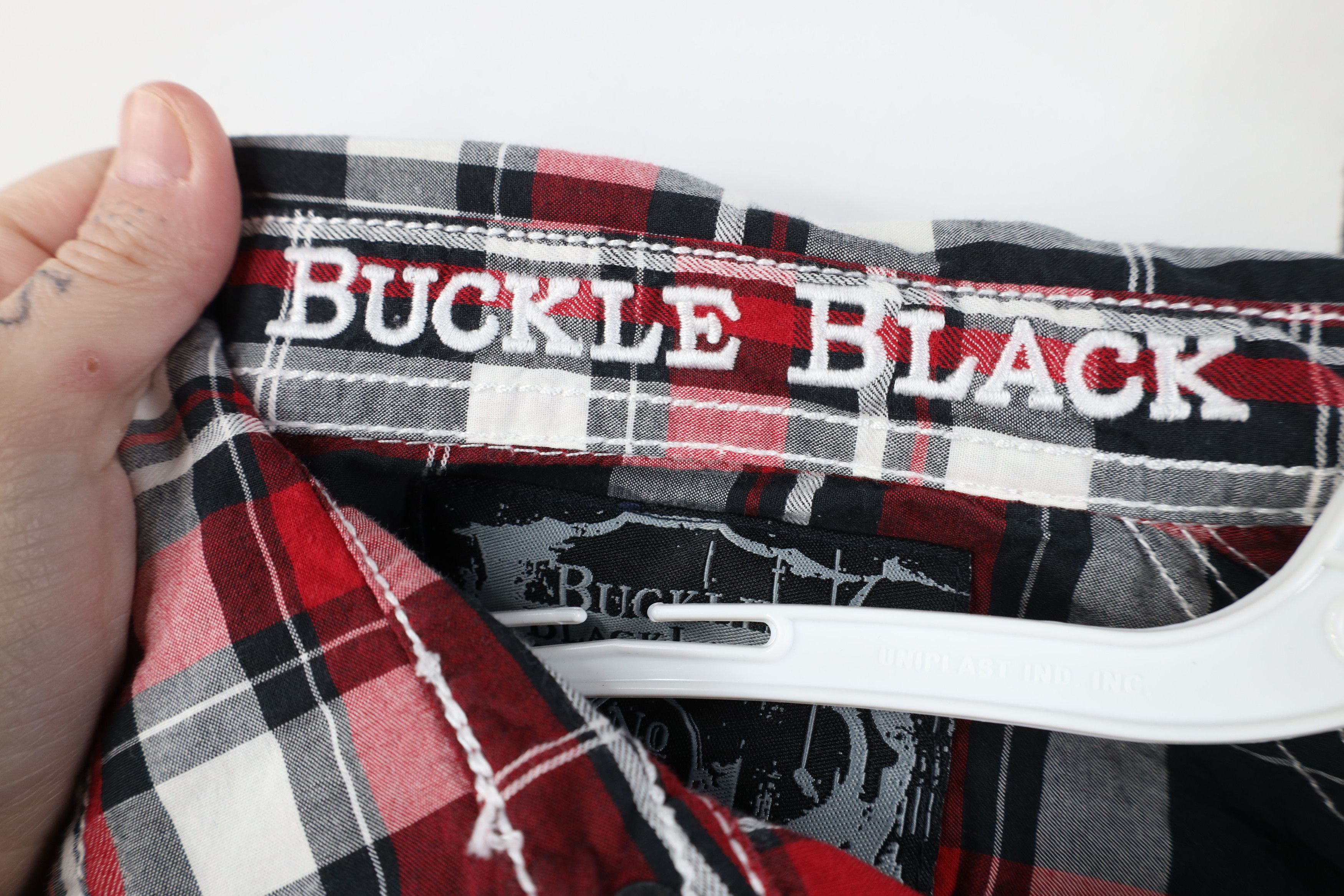 Vintage Buckle BKE Black Fit Thick Stitch Snap Button Shirt Plaid Size US L / EU 52-54 / 3 - 10 Thumbnail