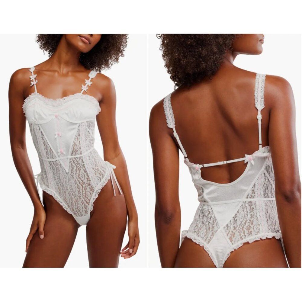 Free People NWT New $98 Free People Sweet Cheeks Thong Bodysuit Size S Size S / US 4 / IT 40 - 1 Thumbnail
