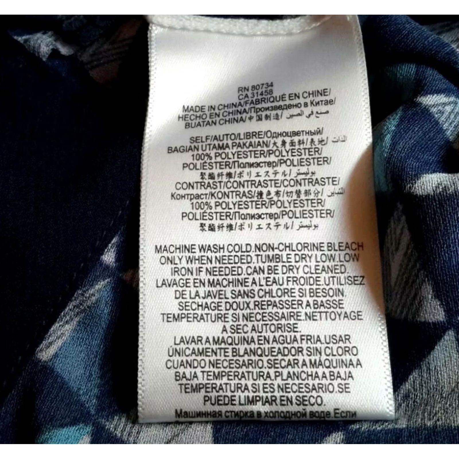 Bcbgmaxazria BCBGMAXAZRIA Dress Tunic Mini Triangle-Printed Blue Geometric V-Neck Long Sleeve NWT Small Women Size S / US 4 / IT 40 - 7 Thumbnail