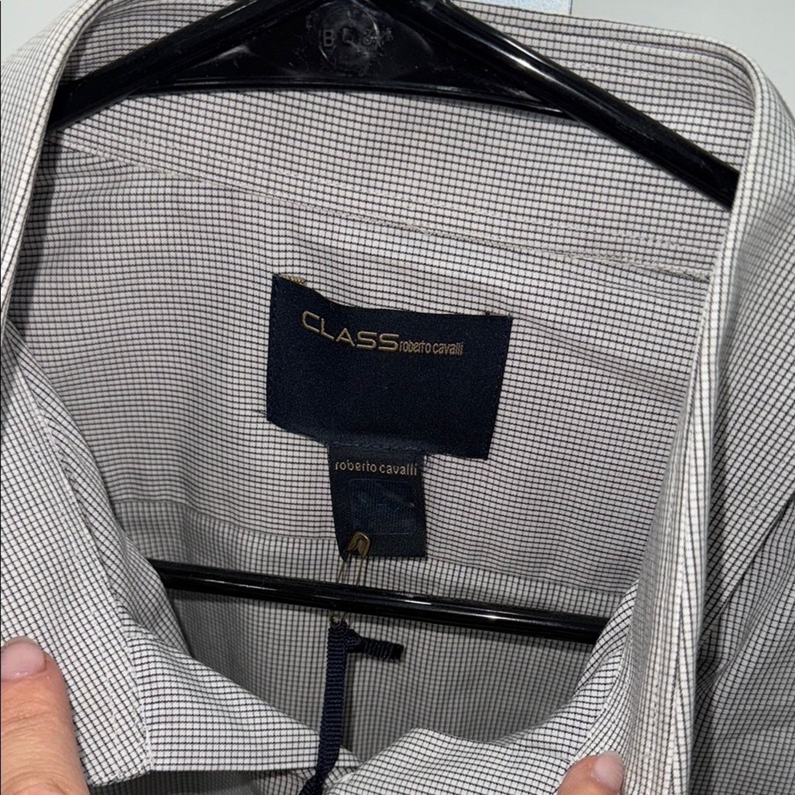 Roberto Cavalli NWT Class by Roberto cavalli mens white/black shirt size L Size US L / EU 52-54 / 3 - 3 Thumbnail