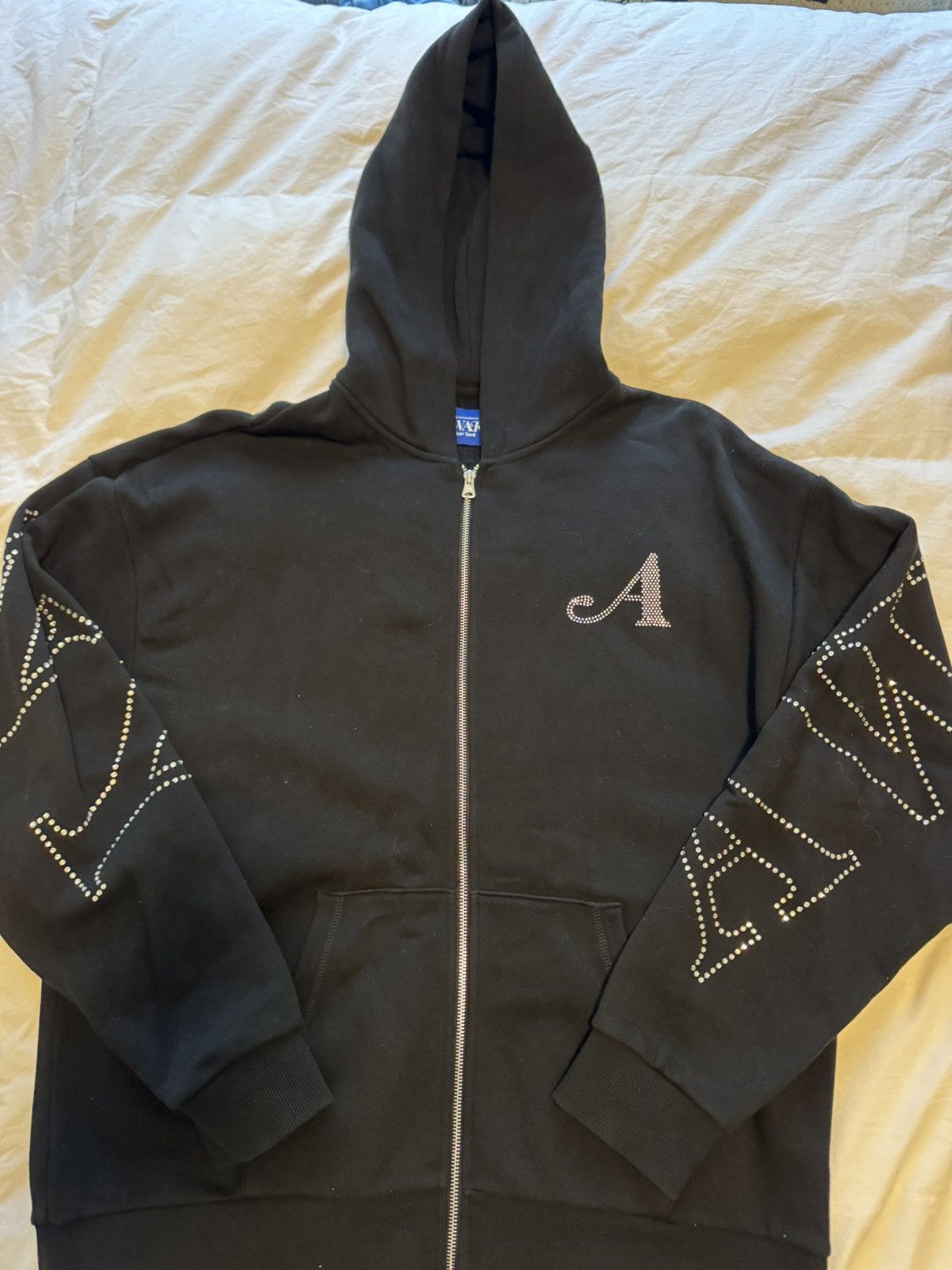 Awake NY Rhinestone Zip Hoodie