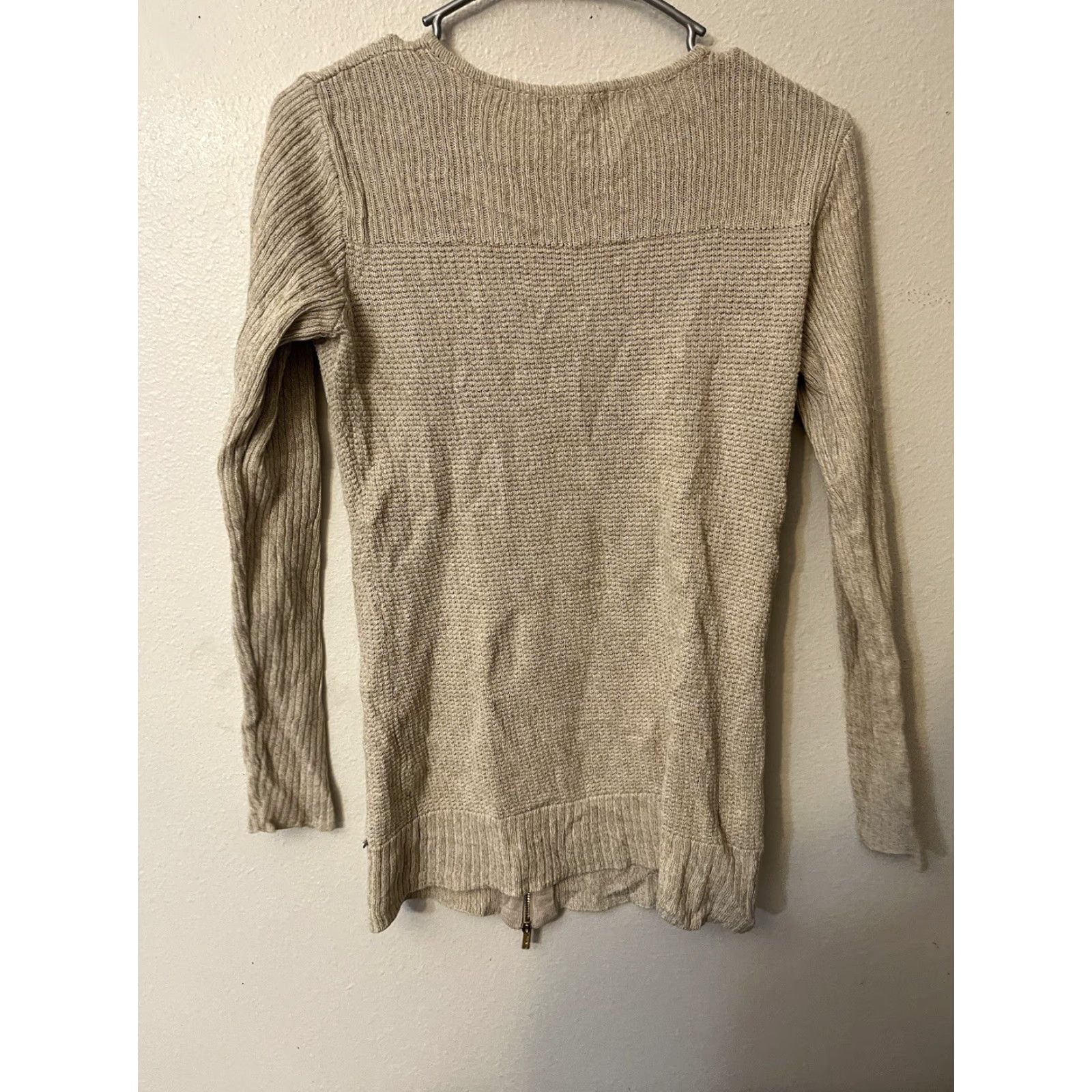Calvin Klein Calvin Klein Cardigan Womens Small Ribbed Full Zipper Long Sleeve Soft Brown Size S / US 4 / IT 40 - 2 Thumbnail
