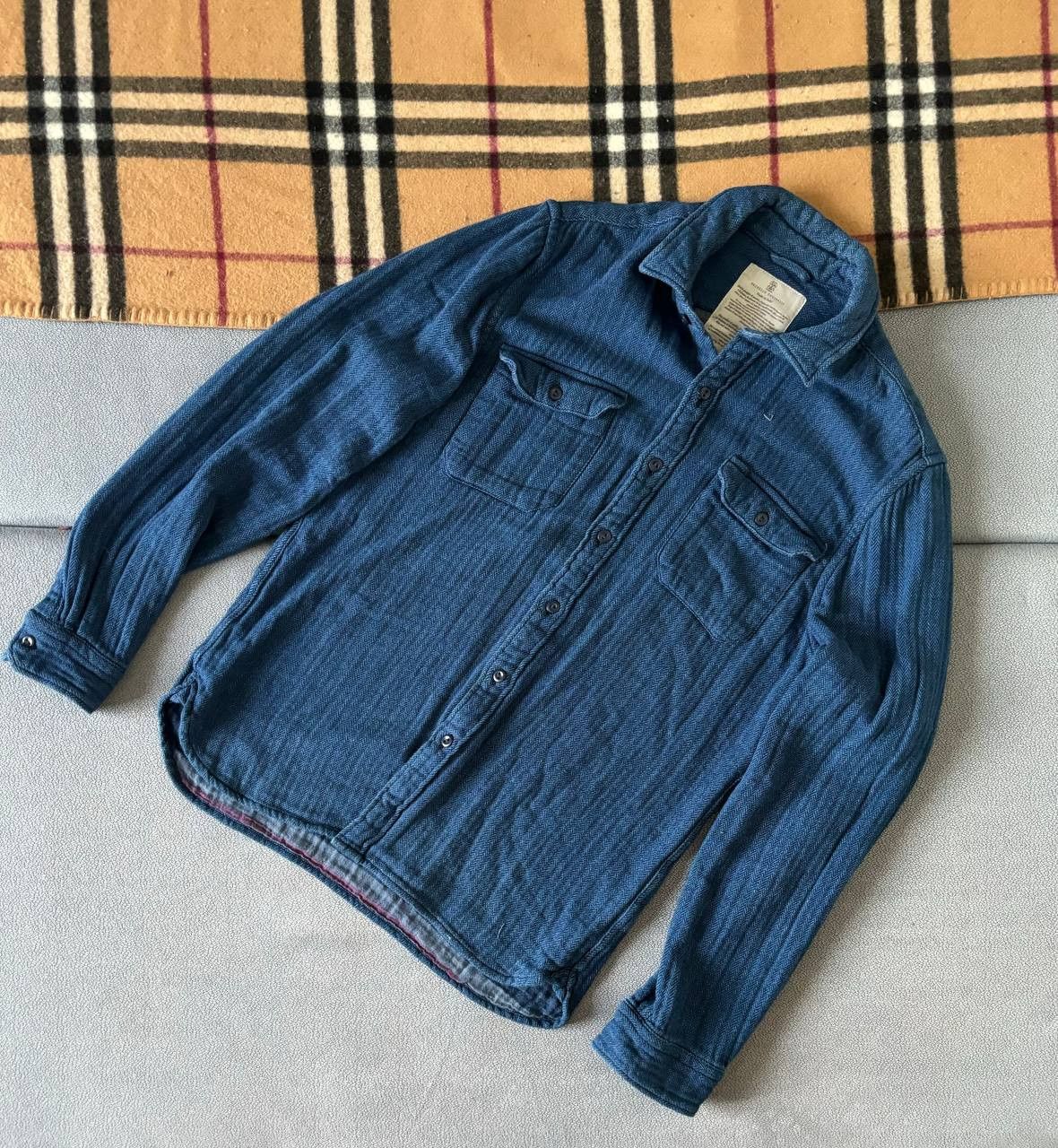 image of Brunello Cucinelli Denim Overshirt in Navy, Men's (Size Small)