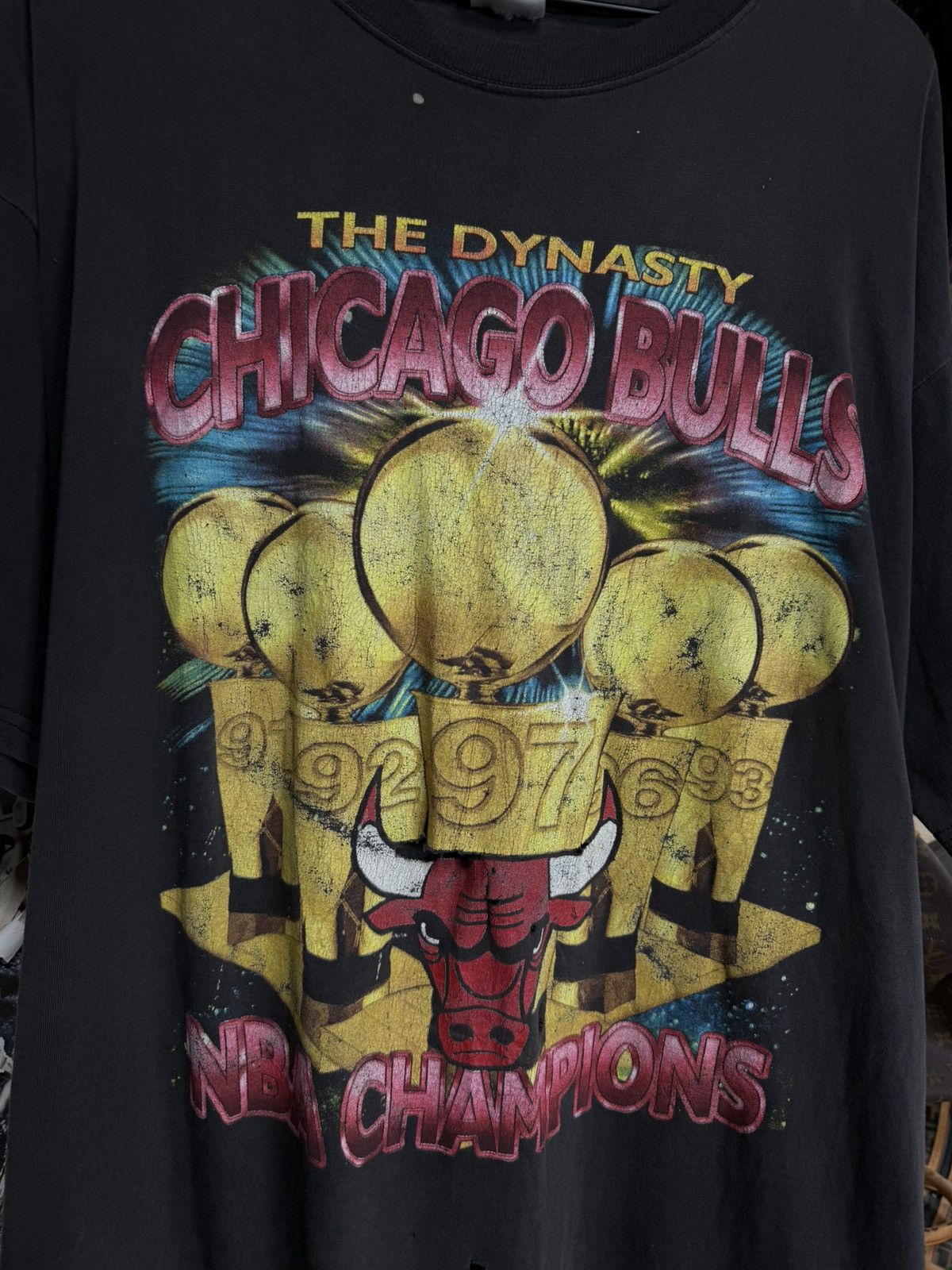 Vintage Vintage 90’s Chicago Bulls Rap T-Shirt Vtg Michael Jordan 2X Size US XXL / EU 58 / 5 - 8 Thumbnail