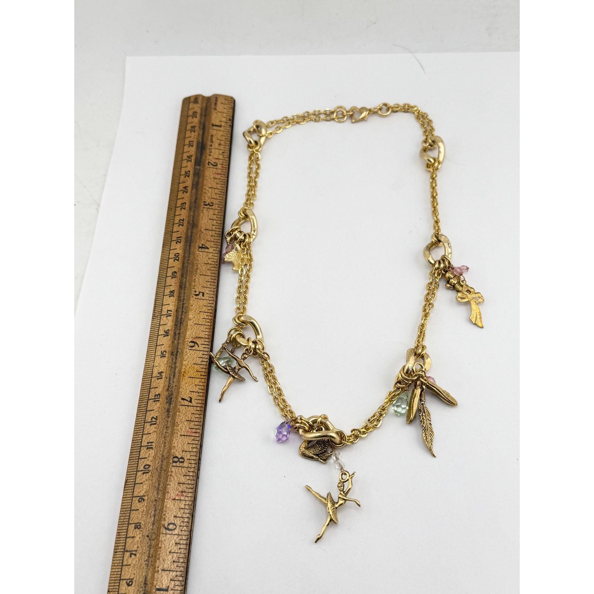 Vintage Vintage crystal charm necklace Ballerina, Feather, Shoes, Fl Size ONE SIZE - 5 Thumbnail