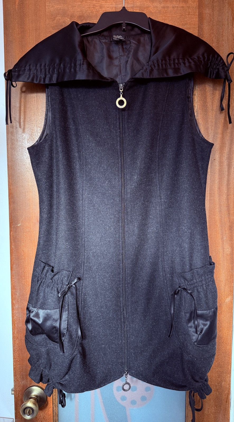 Other CoVelo Clothing Poppy Black Wool Sleeveless Jacket Vest Size L / US 10 / IT 46 - 1 Thumbnail