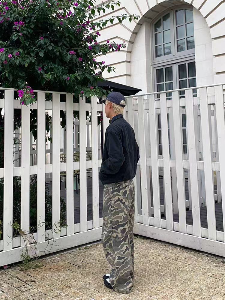 Designer × Vintage Camouflage Workwear High Street Washed Casual Pants Size US 30 / EU 46 - 5 Thumbnail