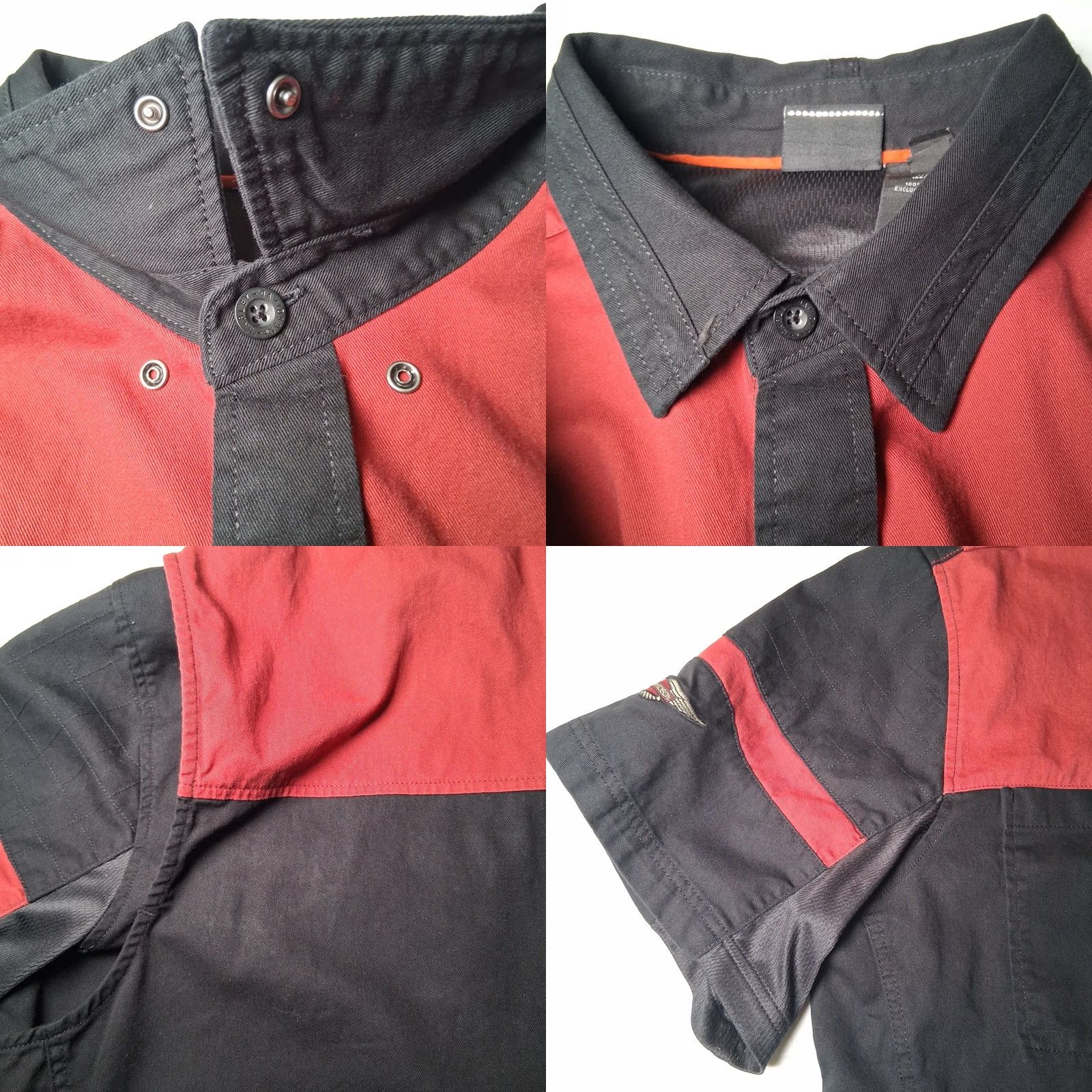 Harley Davidson Harley-Davidson Shirt Men 2XL Maroon Black Twill Vented Button Up Biker Moto Shirt Size US XXL / EU 58 / 5 - 9 Thumbnail