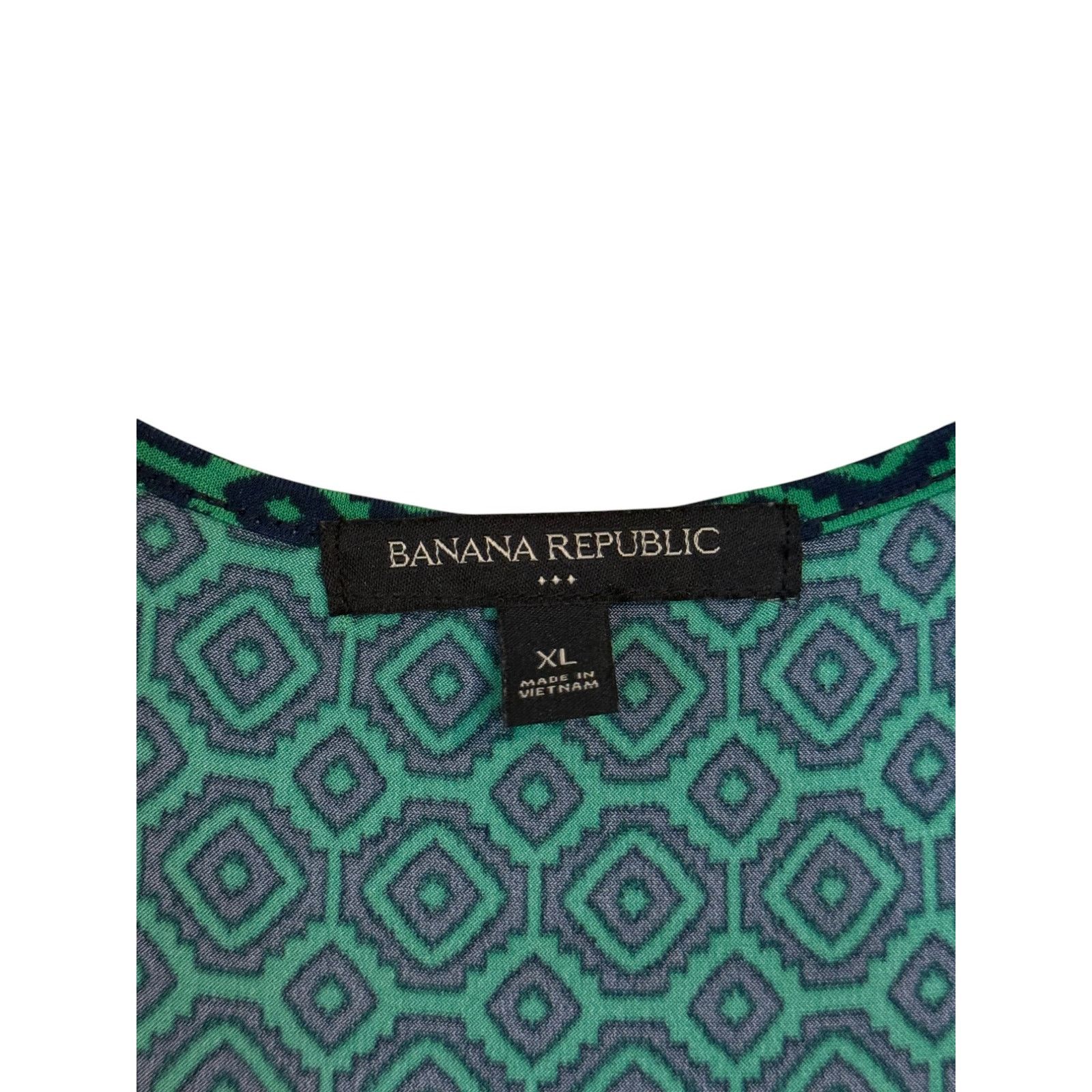Banana Republic Banana Republic Dress Women X Large Green Maxi Geometric Size XL / US 12-14 / IT 48-50 - 4 Thumbnail