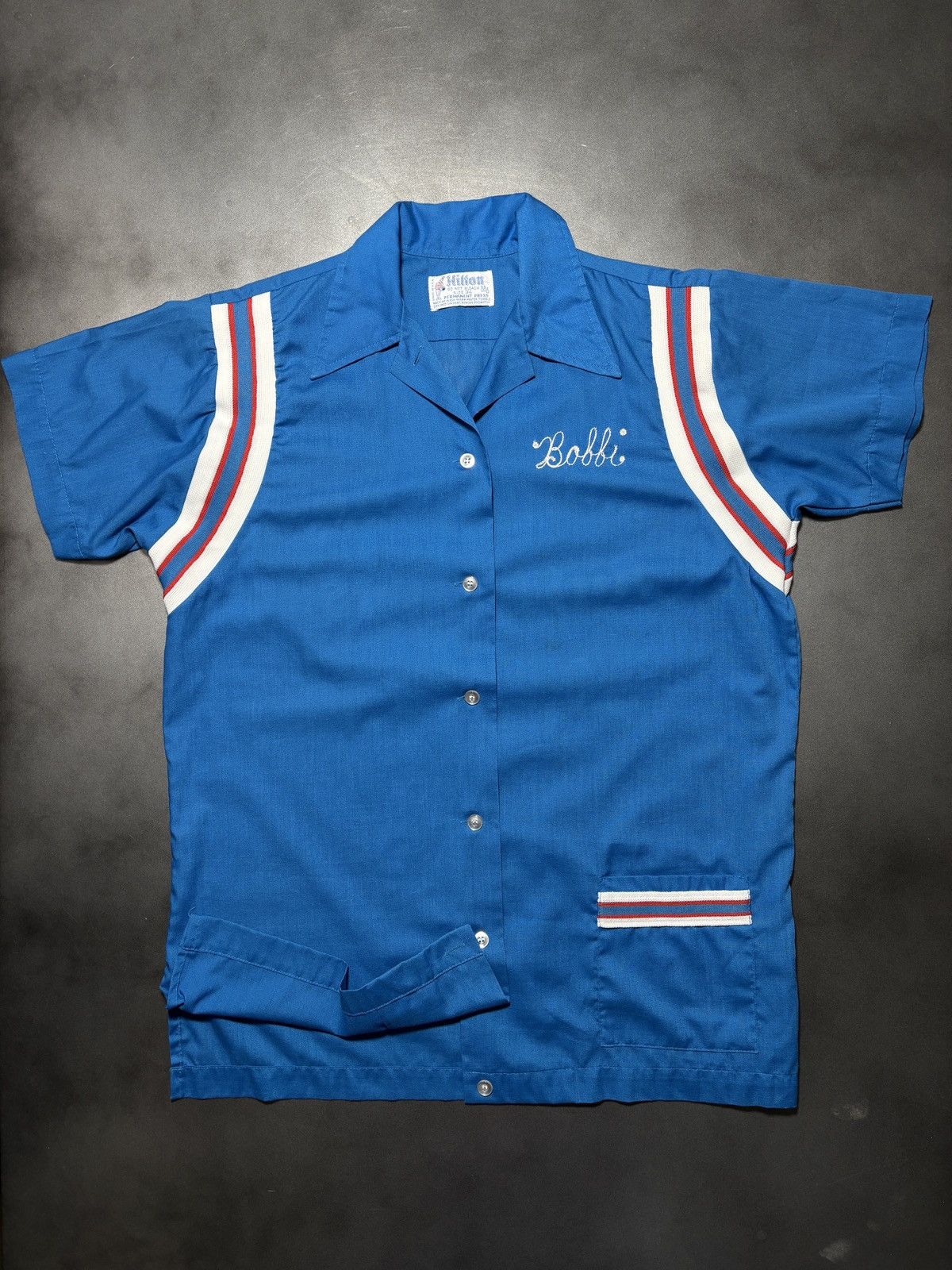 1960s Chain Stitched Bowling Shirt Hilton USA Vintage Summer