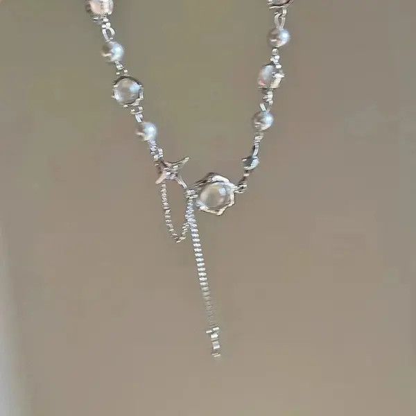 Vintage Electro Chain Crystal Stone Shiny Abstract Star Pop Choker Size ONE SIZE - 2 Thumbnail