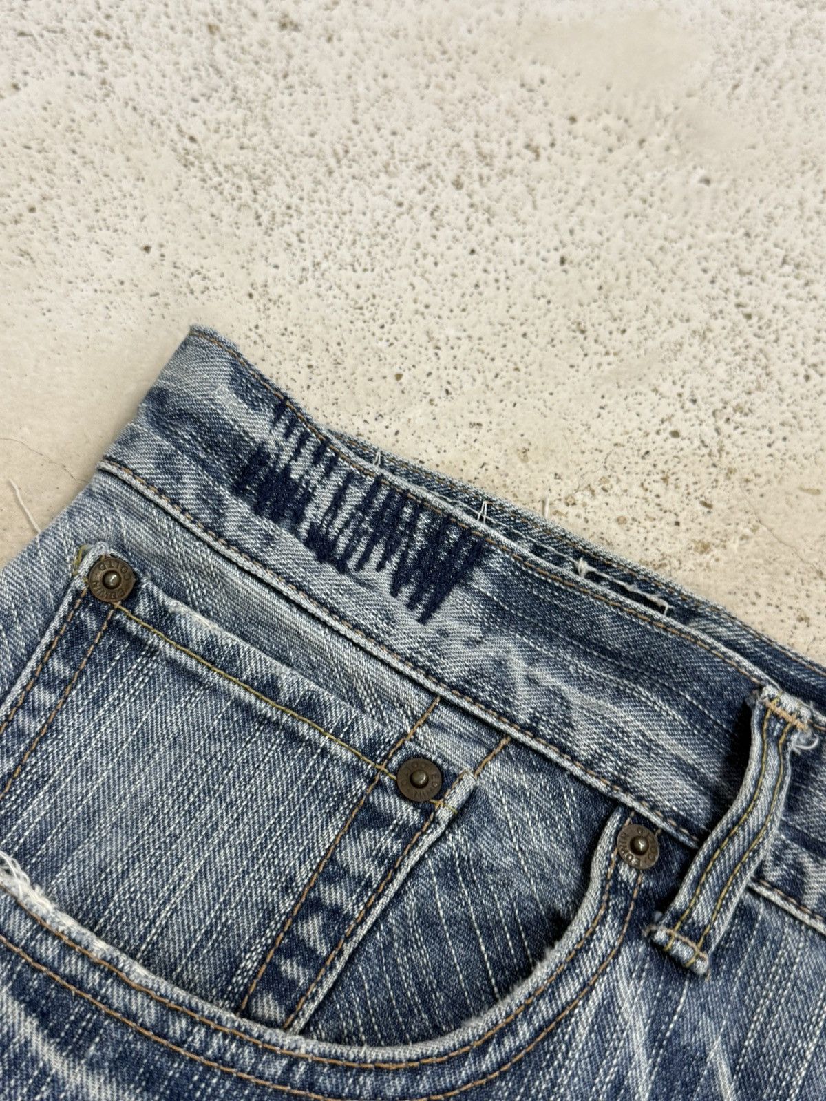 Edwin Edwin XVS Vintage Sashiko Japanese Distressed Denim Pants Size US 36 / EU 52 - 9 Thumbnail