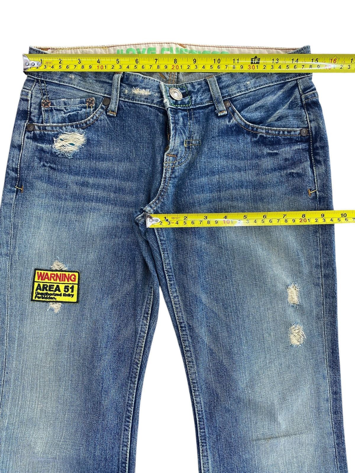 Other Japanese Brand Faded Wash Ripped Style Flare Jeans Size US 30 / EU 46 - 9 Thumbnail
