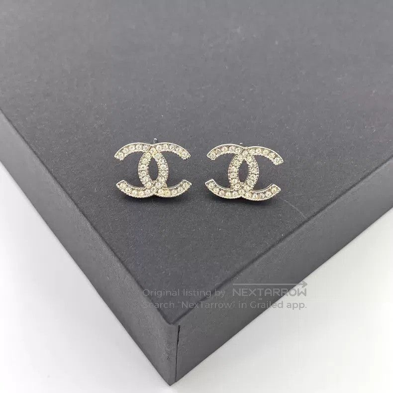 Chanel Chanel Gold double C diamond stud earrings Size ONE SIZE - 5 Thumbnail