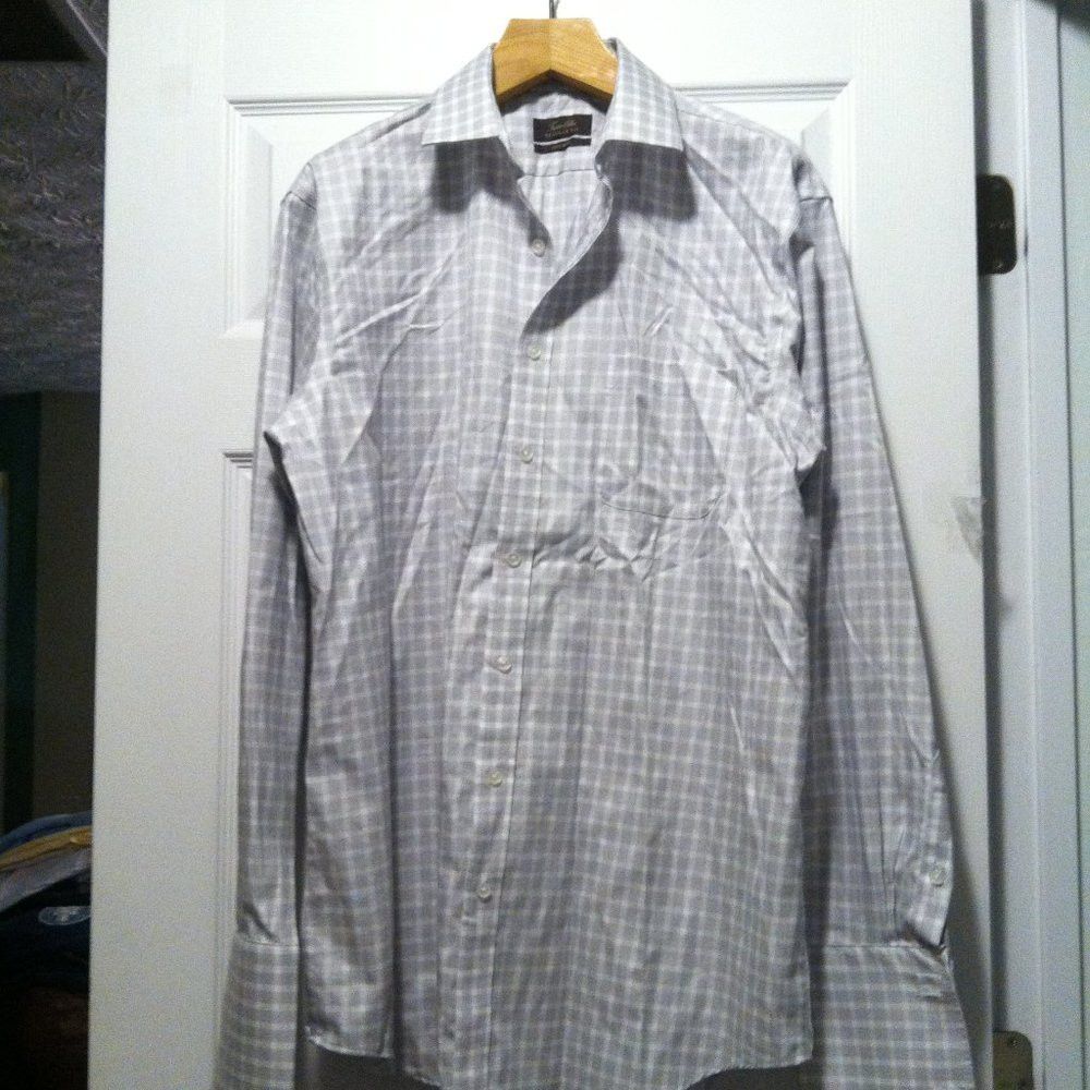 Tasso Elba TASSO ELBA MEN'S 100%COTTON DRESS SHIRT SIZE: 17/36-37 Size US XL / EU 56 / 4 - 3 Thumbnail