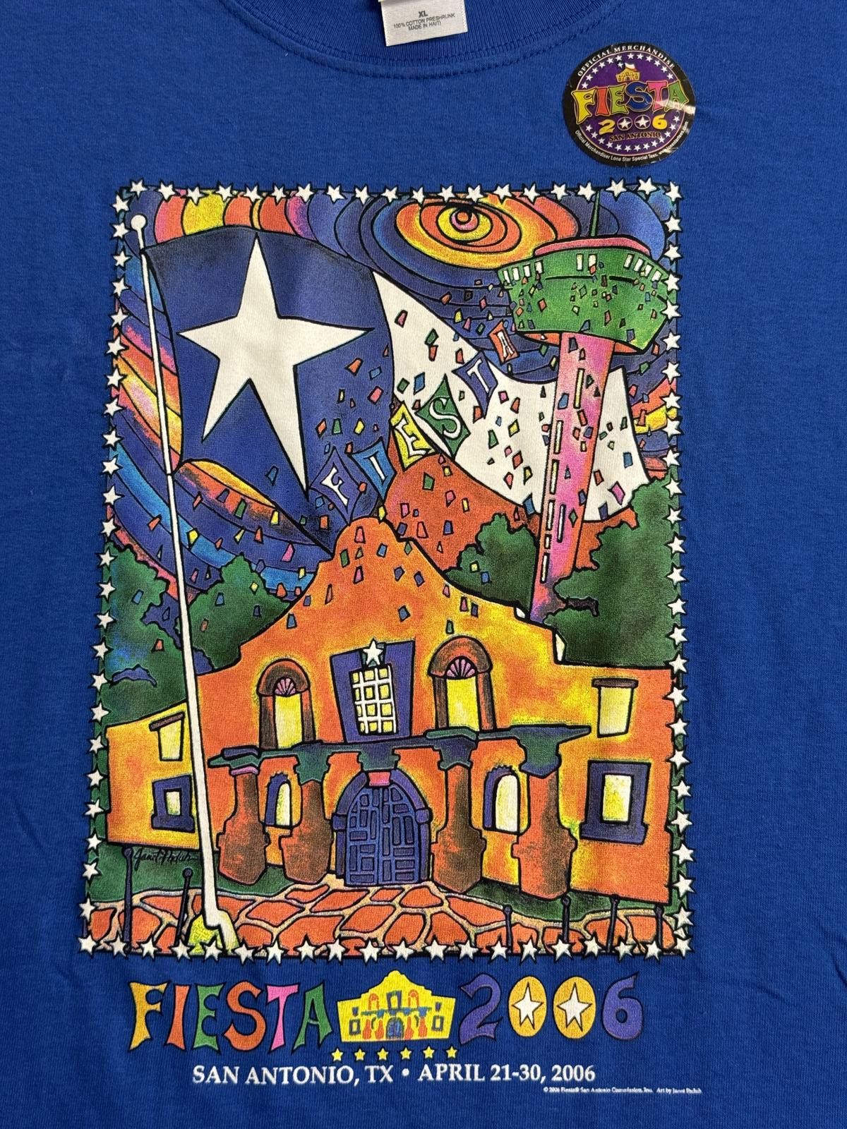 Gildan Vintage Alama Art T-shirt San Antonio Fiesta 2006 XL Size US XL / EU 56 / 4 - 3 Thumbnail