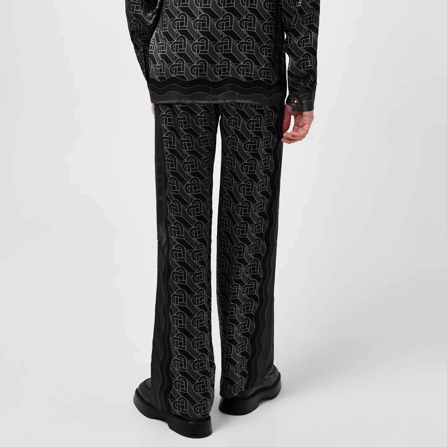 Casablanca o1g2r1mq0426 Heart Monogram Pyjama Trousers in Black Size US 34 / EU 50 - 3 Thumbnail