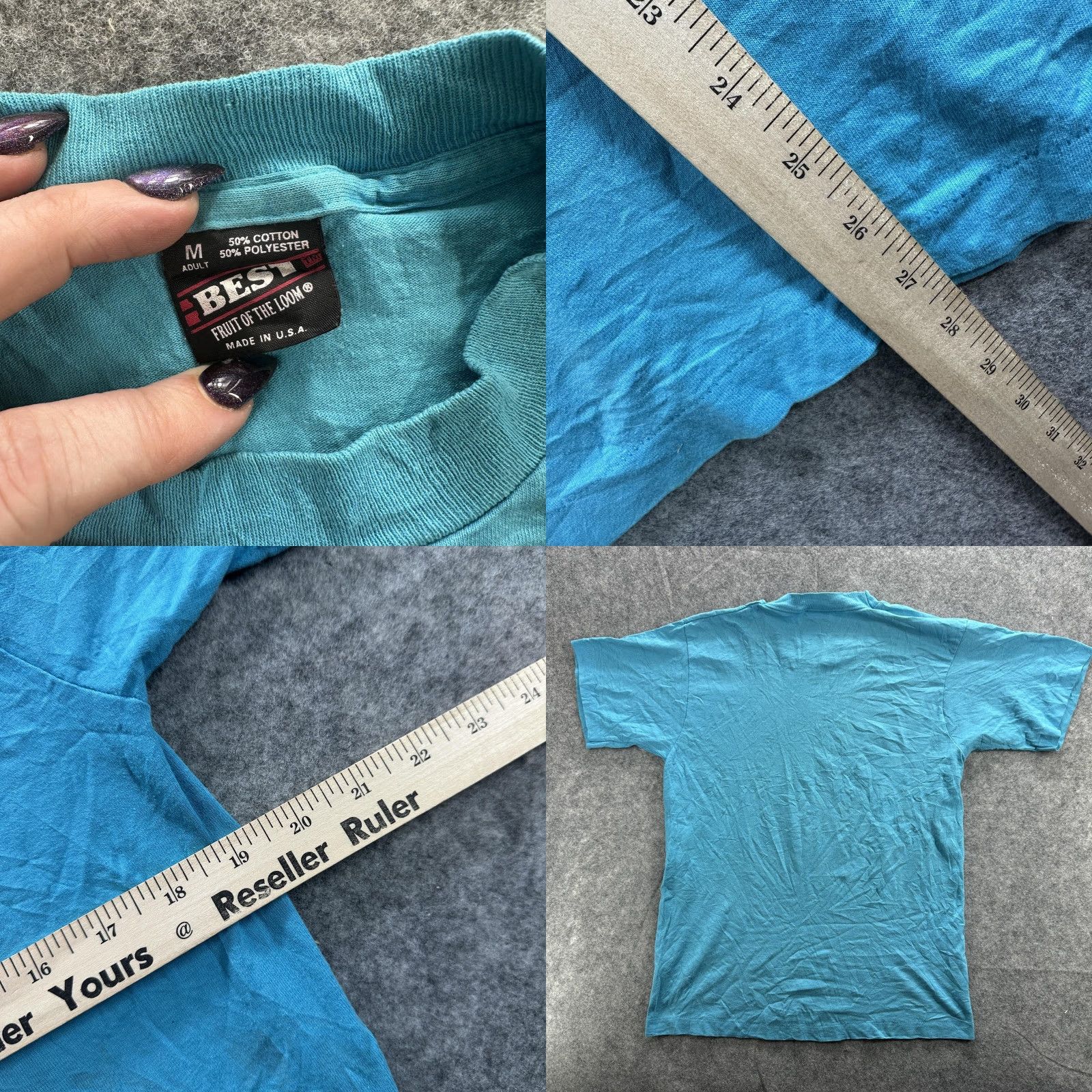 Fruit Of The Loom VINTAGE Grand Lake O' the Cherokees Shirt Mens Medium Blue Map Oklahoma 80s USA Size US M / EU 48-50 / 2 - 8 Thumbnail
