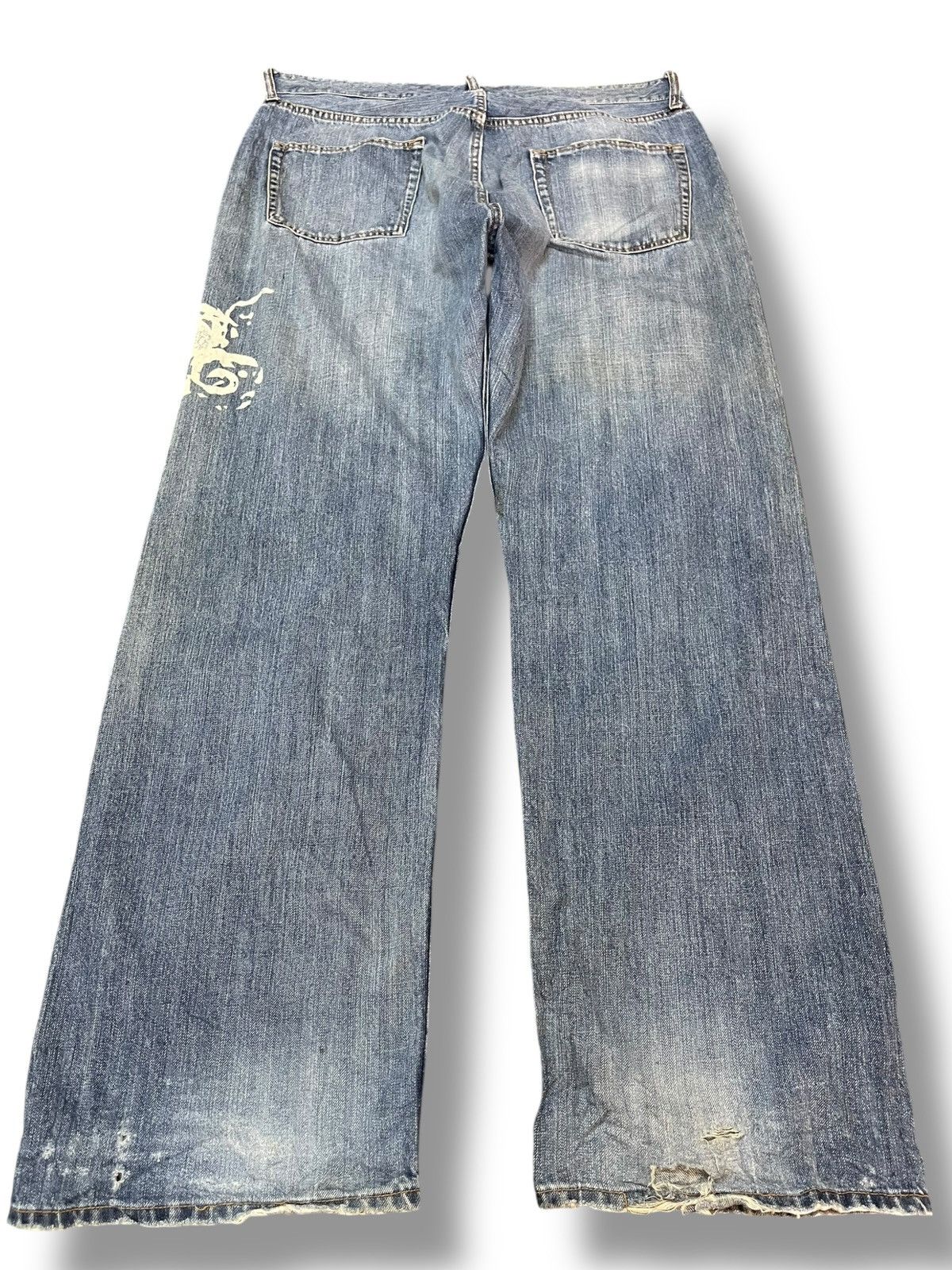 Hysteric Glamour Vintage Japanese Brand Karakuri Tamashi Dragon Printed Denim Size US 35 - 5 Thumbnail