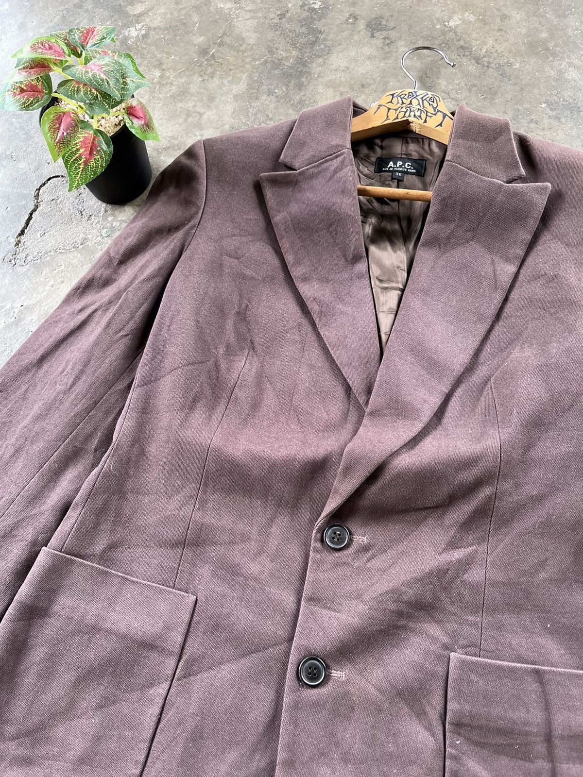 A.P.C. × Designer × Vintage ⚡️Vintage A.P.C Half Button Blazer Jacket 90s Size M / US 6-8 / IT 42-44 - 2 Thumbnail