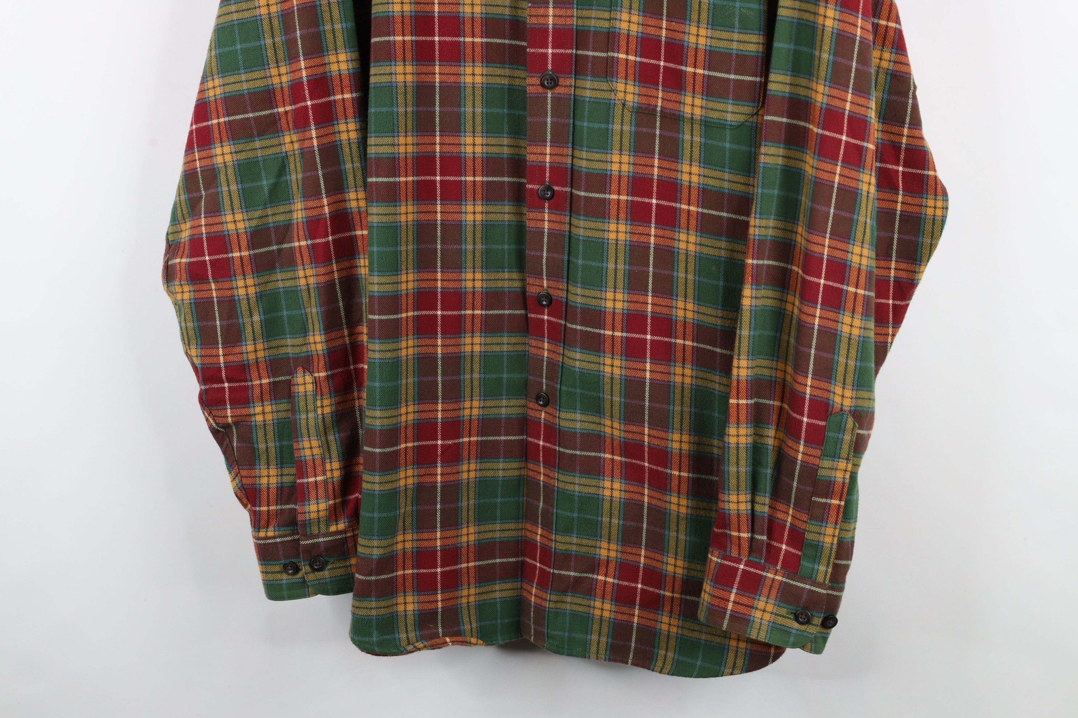 L.L. Bean × Vintage Vintage LL Bean Rainbow Plaid Flannel Button Down Shirt Size US L / EU 52-54 / 3 - 3 Thumbnail