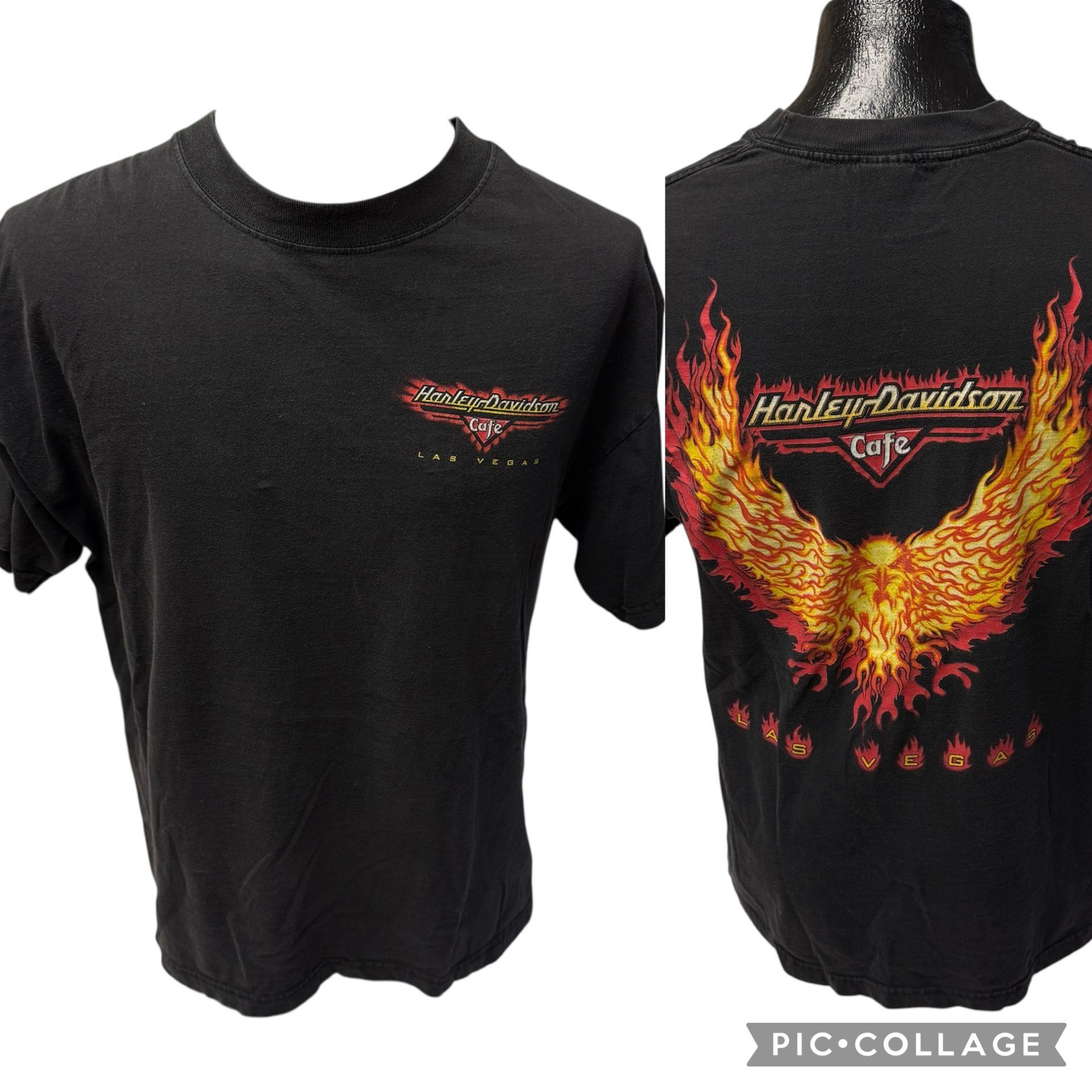 Harley Davidson 90’s SOARING Fire EAGLE FLAMES Las Vegas Motorcycle Biker T Size US L / EU 52-54 / 3 - 2 Thumbnail