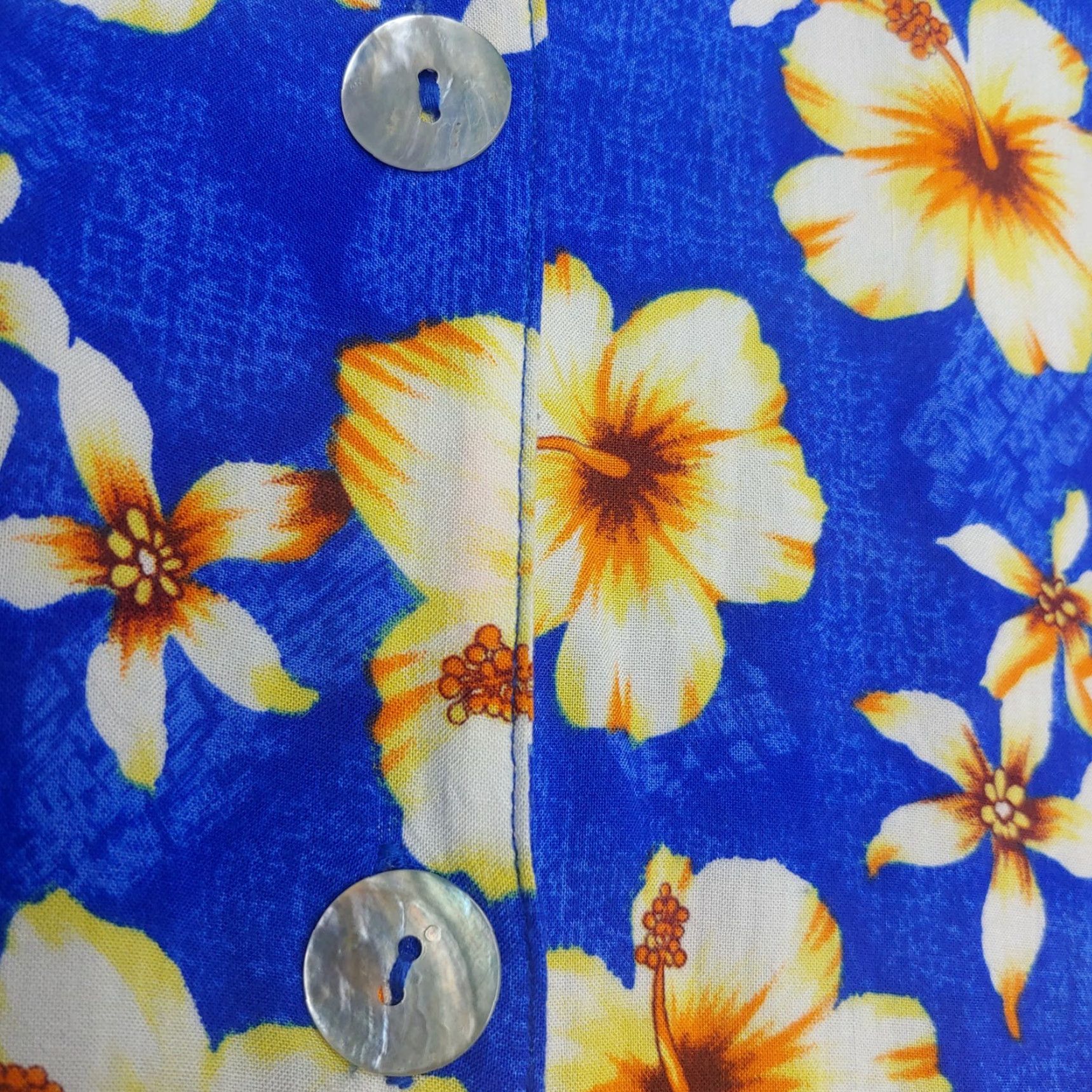Vintage VINTAGE Impressions Aloha Shirt Blouse Woman M Blue Floral Retro Size M / US 6-8 / IT 42-44 - 3 Thumbnail