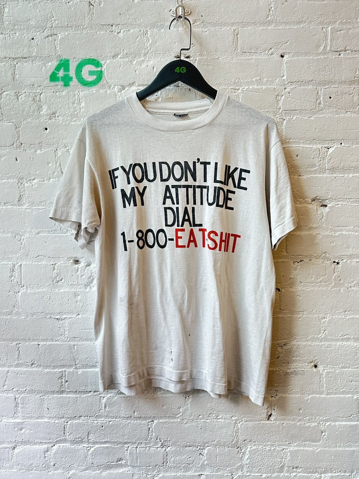 Vintage VINTAGE THASHED EAT SHIT SINGLE STITCH T Size US L / EU 52-54 / 3 - 1 Thumbnail