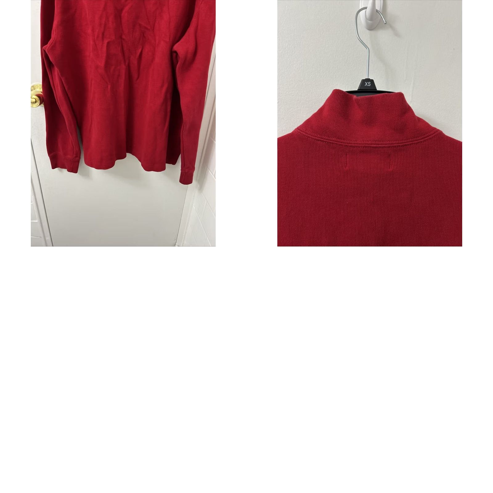 Ralph Lauren VINTAGE Polo Ralph Lauren Sweater Mens Large Red 1/4-Zip Pullover Cotton Pony Size US L / EU 52-54 / 3 - 9 Thumbnail