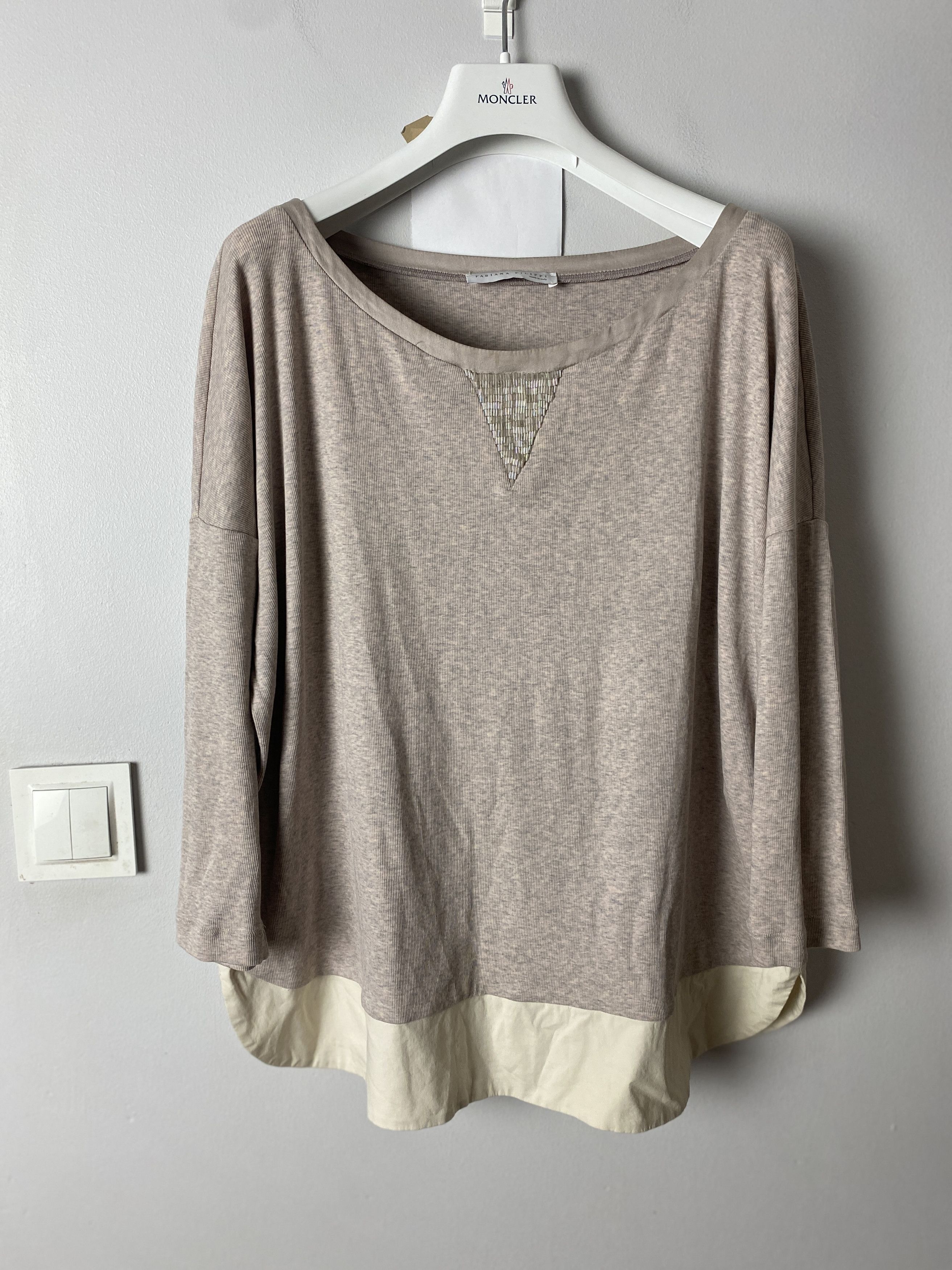 Fabiana Filippi Fabiana Filippi cotton lycra long sleeve t-shirt tee Size L / US 10 / IT 46 - 1 Thumbnail