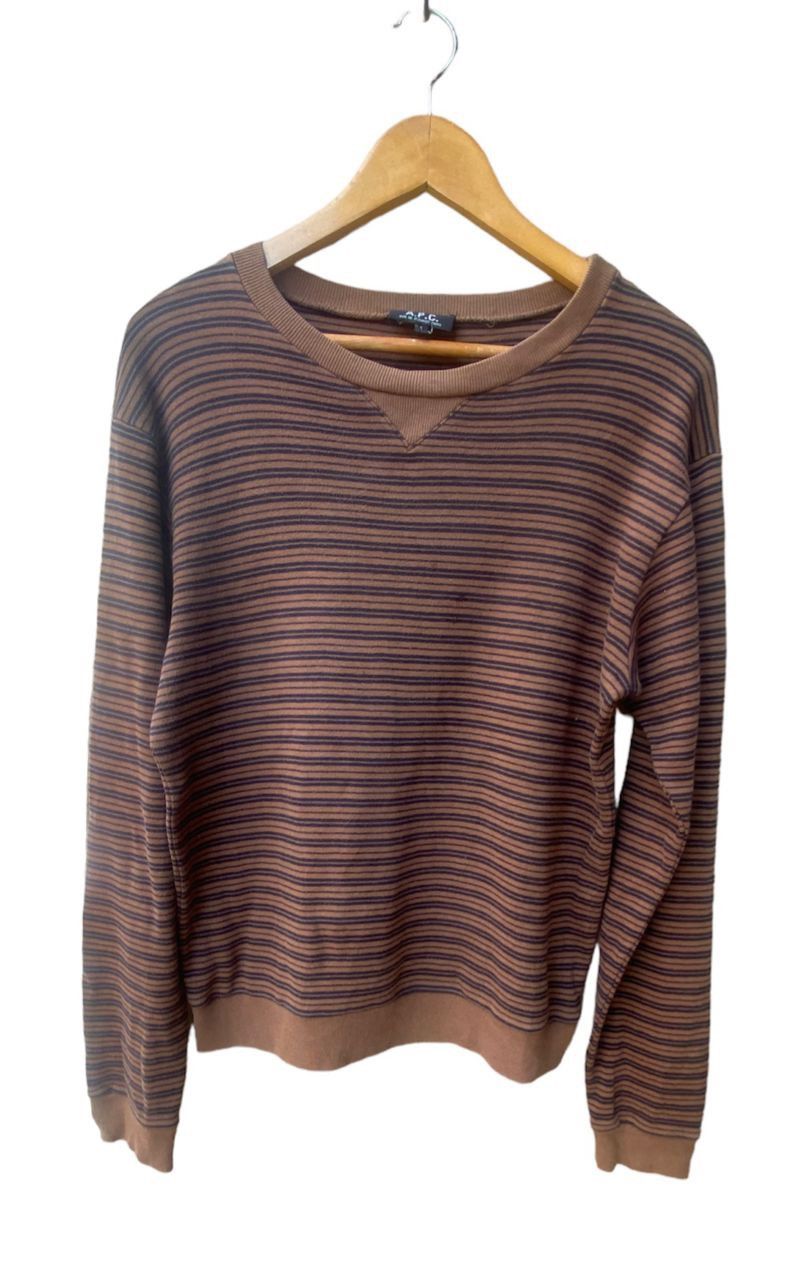 A.P.C. A.P.C Sweatshirt Crewneck Stripe Size US L / EU 52-54 / 3 - 1 Thumbnail
