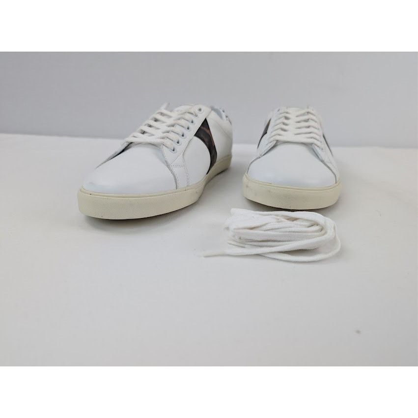 Celine o1rshd1 Smooth Leather Low Top Sneakers White/ Brown/ Black Size US 10 / EU 43 - 7 Thumbnail