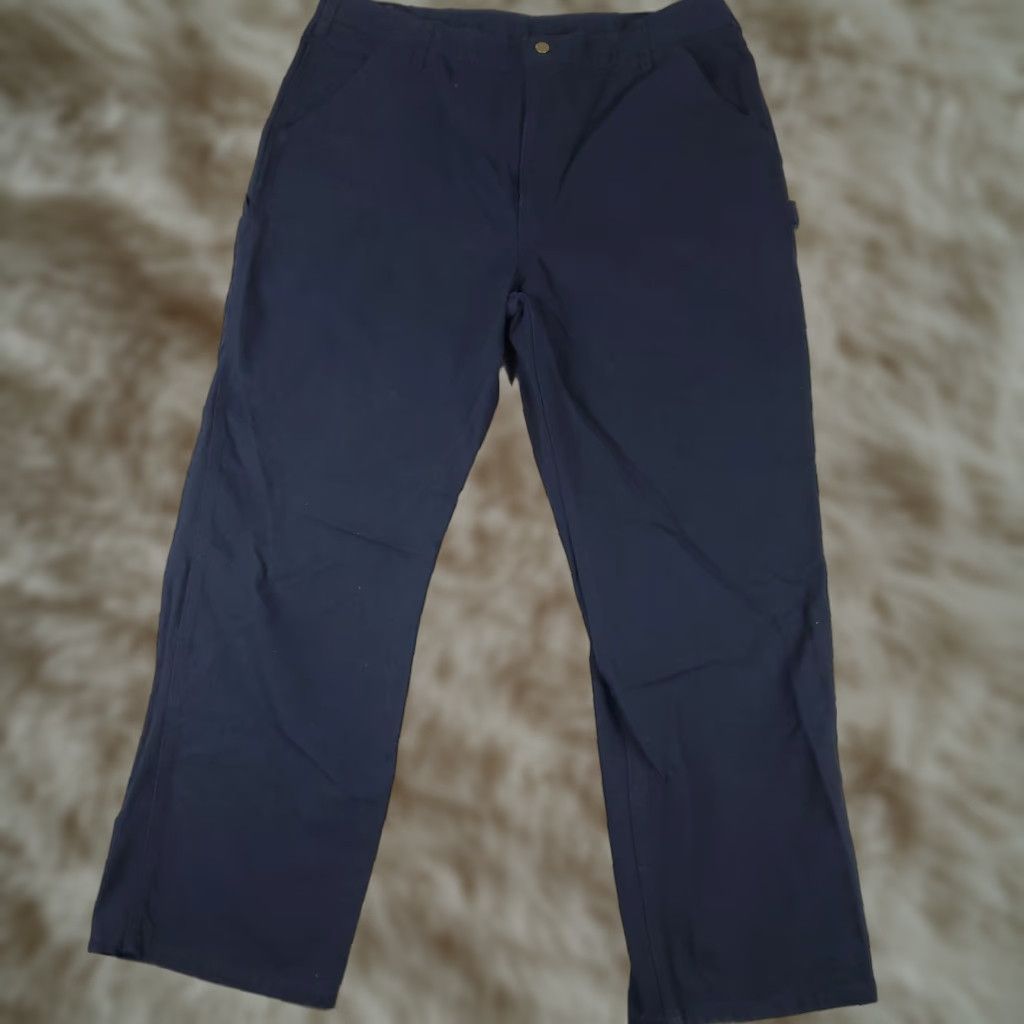 Carhartt Pants Mens 42x32 Navy Blue Work Carpenter Utility Dungaree Fit