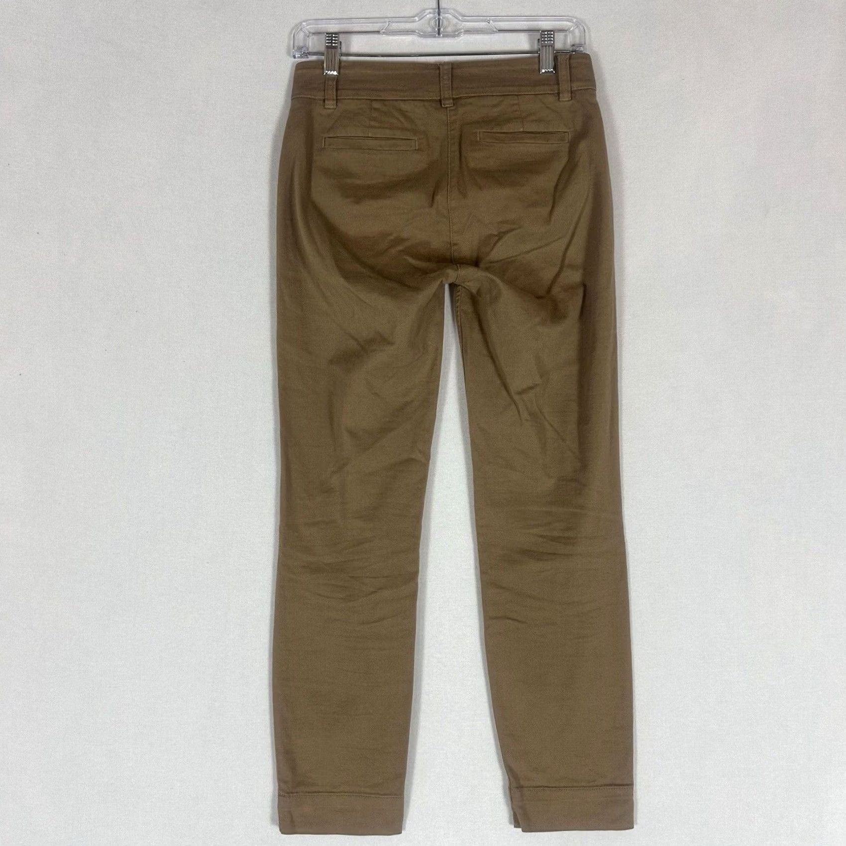 J.Crew J.Crew Chino Pants Womens 0 Mid Rise Brown Casual Work Office Cotton Blend Twill Straight Front Button Zipper Pockets Modern Classic Size 25" / US 0 / IT 36 - 5 Thumbnail