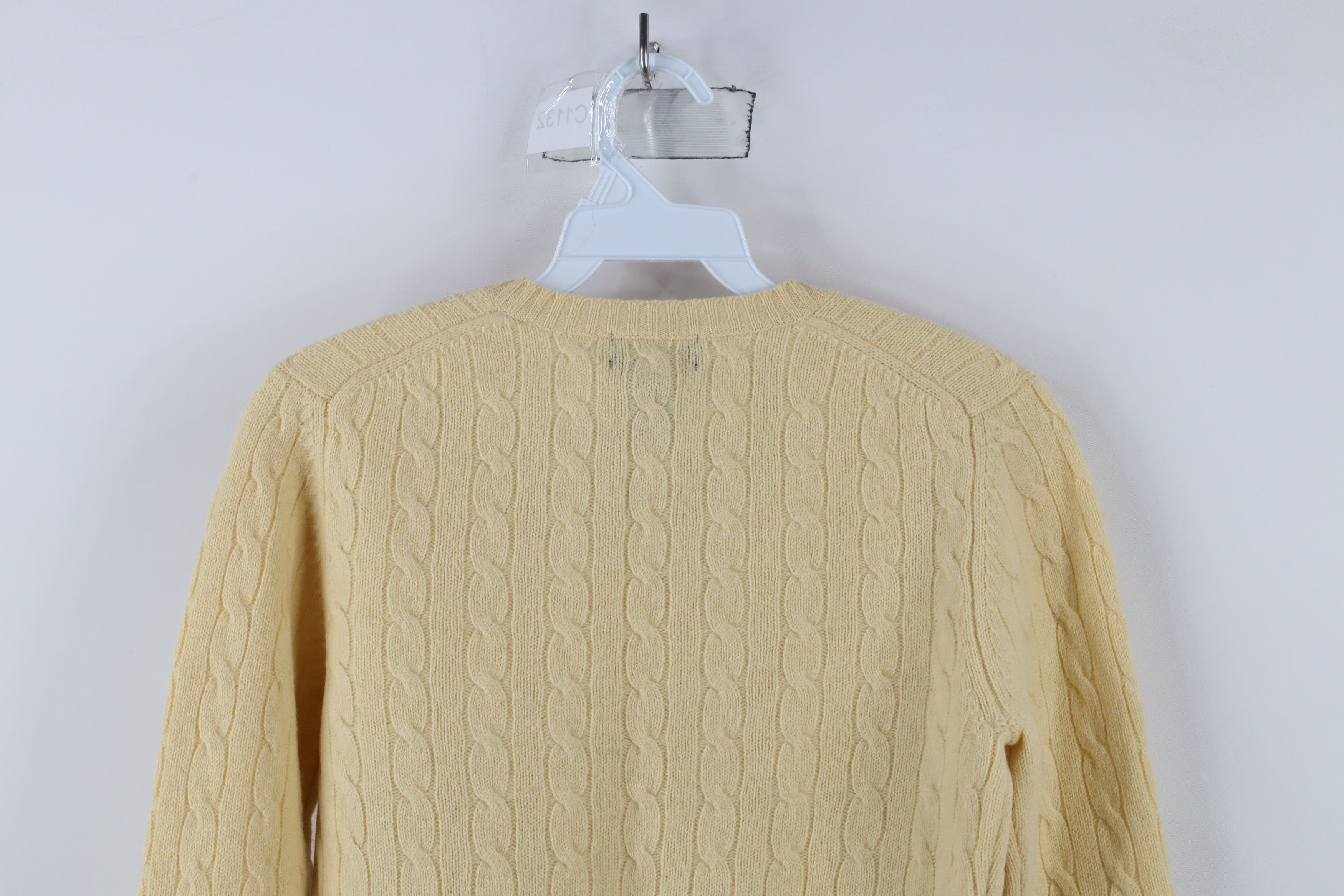 Brooks Brothers × Vintage Vintage 90s Brooks Brothers Cable Knit V-Neck Sweater Size S / US 4 / IT 40 - 8 Thumbnail