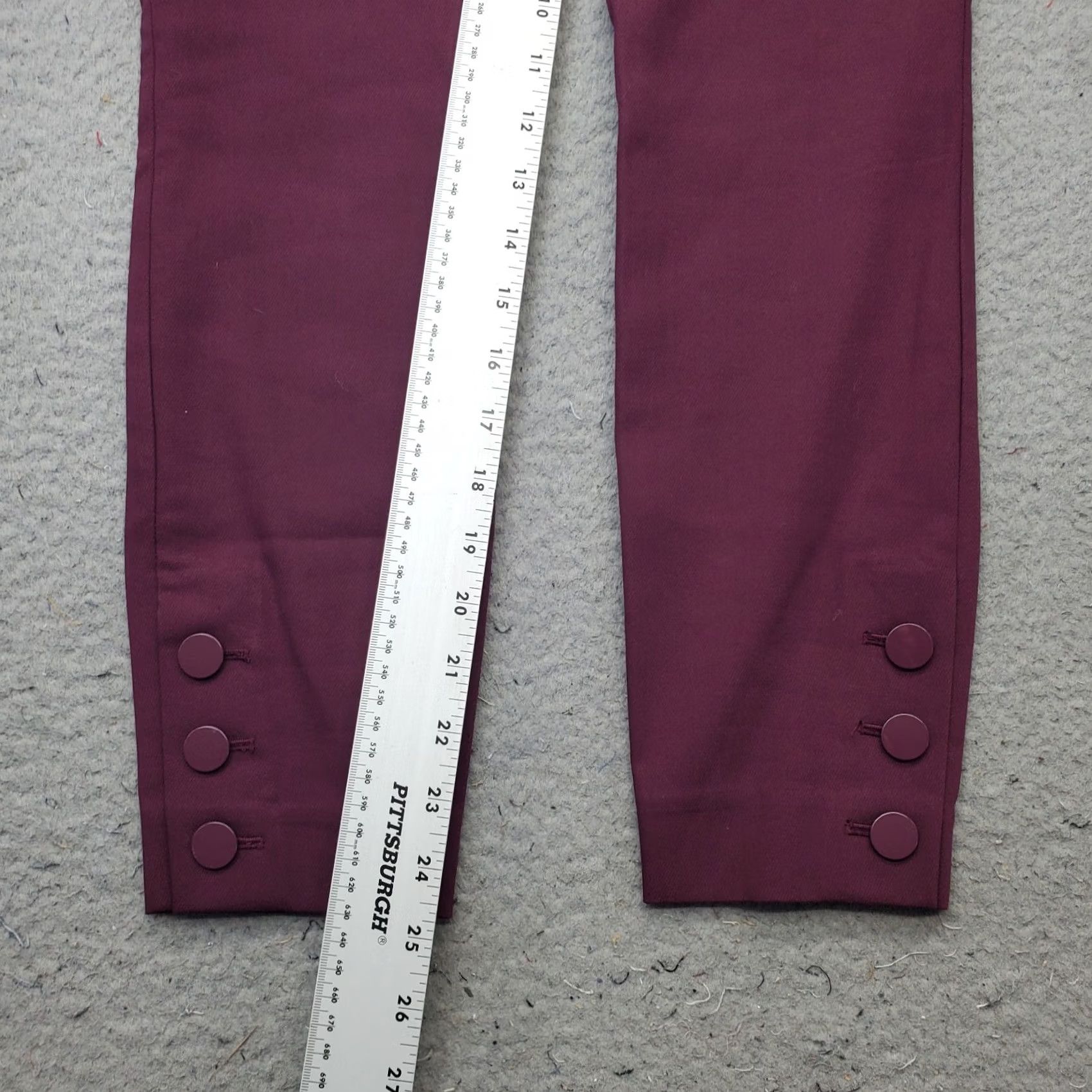 Loft LOFT Womens Purple Stretch Skinny Ankle Pants 4P Button Hem Outdoor Casual Formal Size 27" / US 4 / IT 40 - 4 Thumbnail