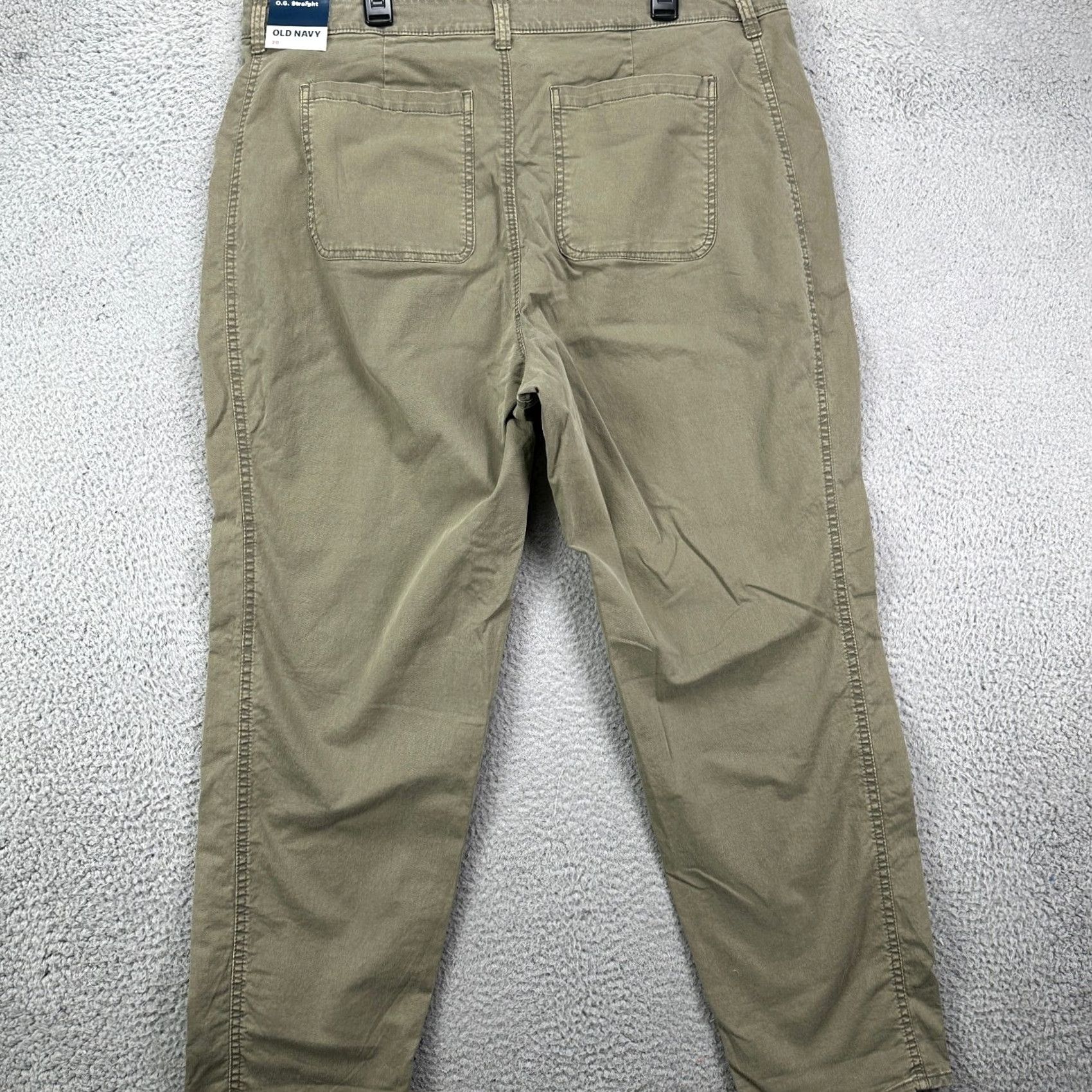 Old Navy VINTAGE Old Navy Women O.G Straight Pants 20 Olive Green Khakis High Rise Flat Front NEW Size 42" / US 20 - 3 Thumbnail